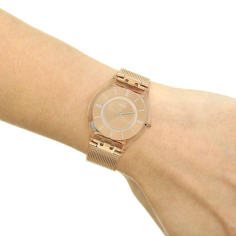 Hello Darling Skin Quarz Roségold Zifferblatt Edelstahlarmband Damen Uhr SFP115M