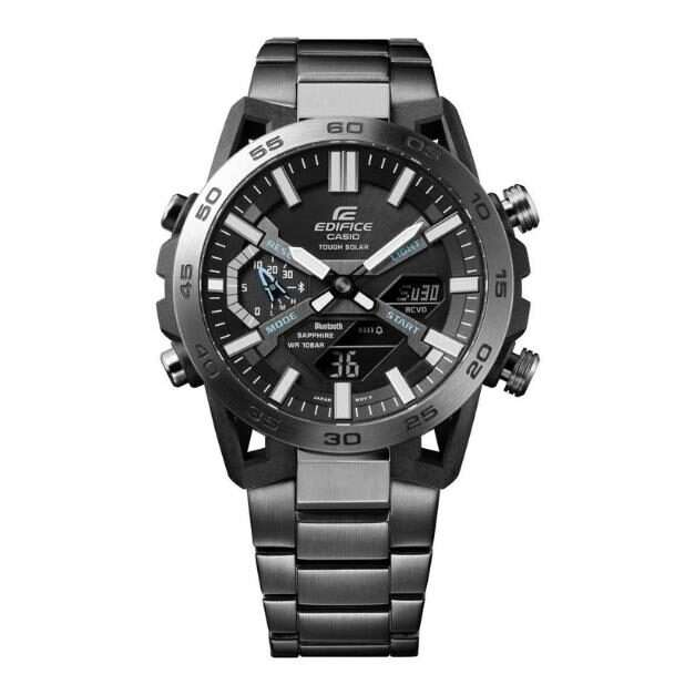 Casio Edifice Sospensione Bluetooth Tough Solar Chronograph Schwarzes Armband Herren Uhr ECB-2000DC-1AEF