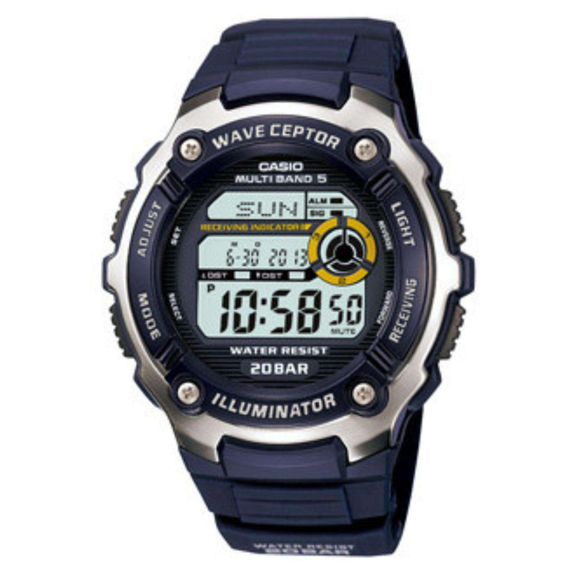 Casio Wave Ceptor Quarz Digital Blauer Harzarmband Herren Uhr WV-M200-2AJF