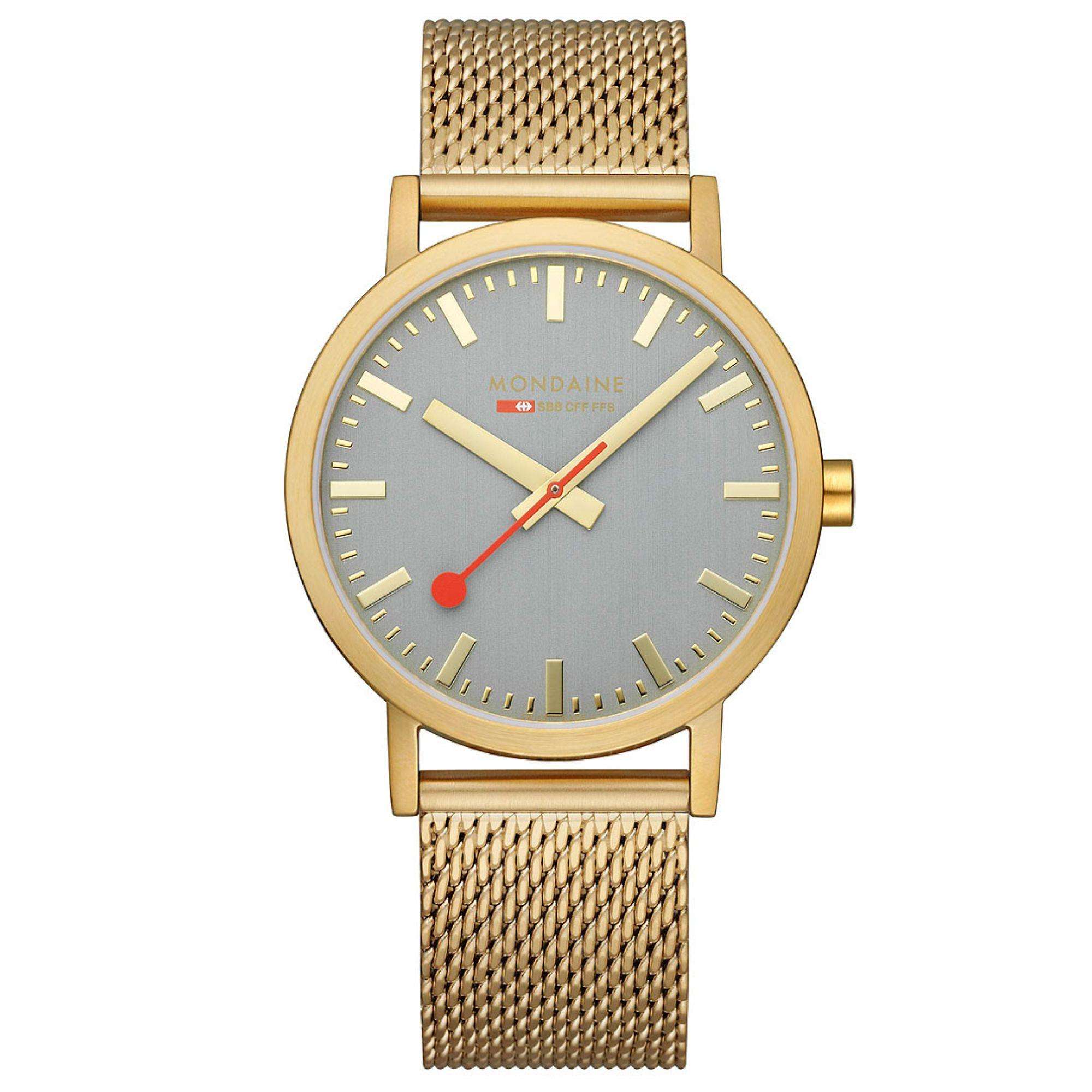 Mondaine Classic Quartz Grey Dial Steel Strap Unisex Watch A660.30360.80SBM