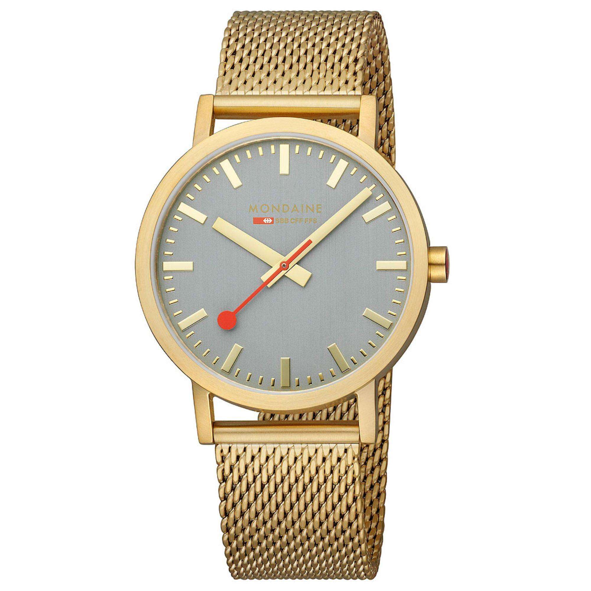 Mondaine Classic 40mm Grey Dial Steel Quartz Watch A660.30360.80SBM