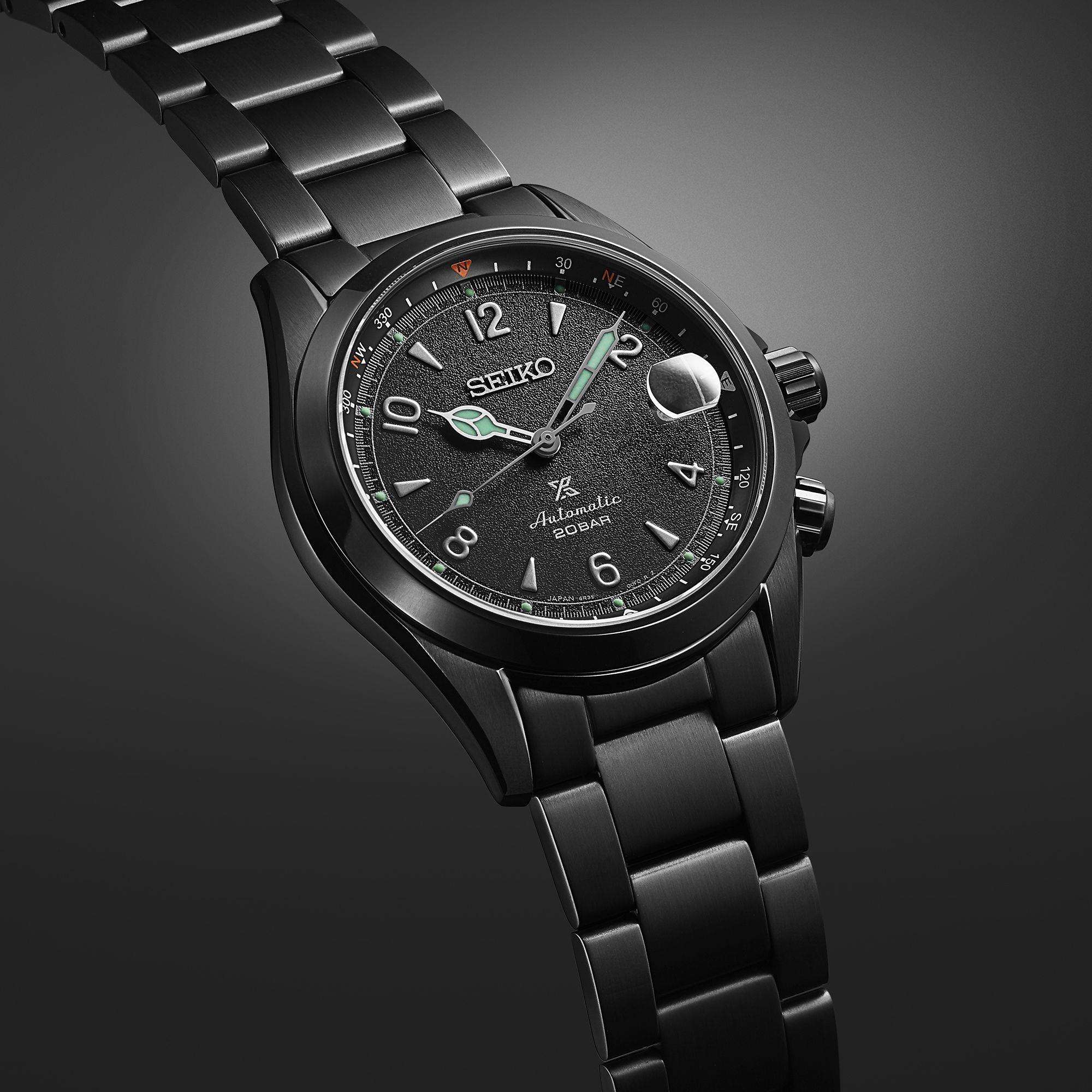 Seiko Prospex Black Series Night Alpinist Limited Edition Black Dial PVD Men's Watch SPB337J1