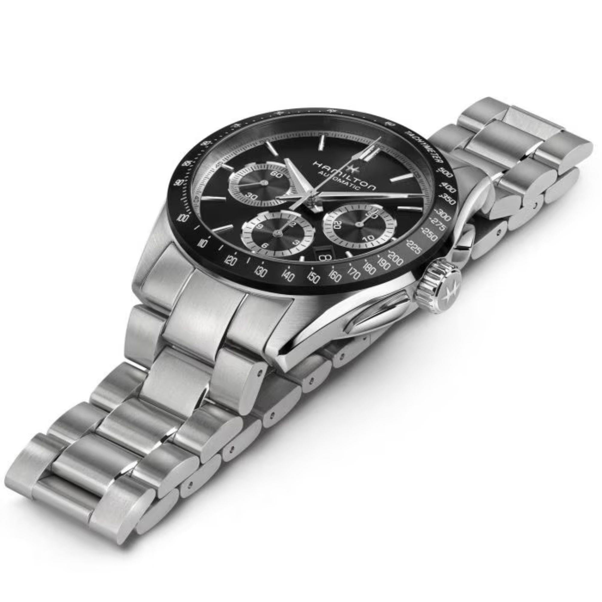 Hamilton Jazzmaster 42mm Chronograph Black Dial Steel Mens Automatic Watch H36606130