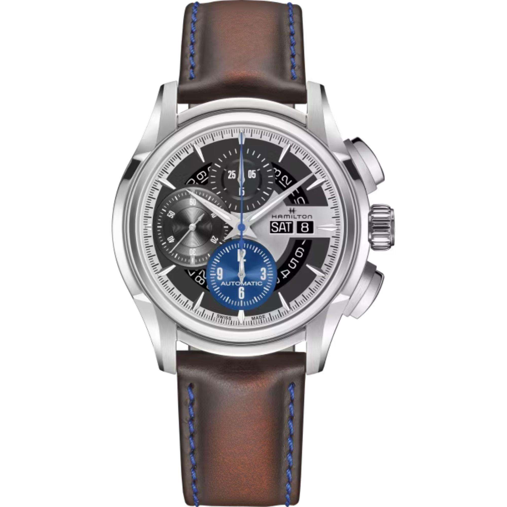 Hamilton Jazzmaster 44mm Face 2 Face III Limited Edition Silbernes Zifferblatt Leder Herren Automatik Uhr H32876550