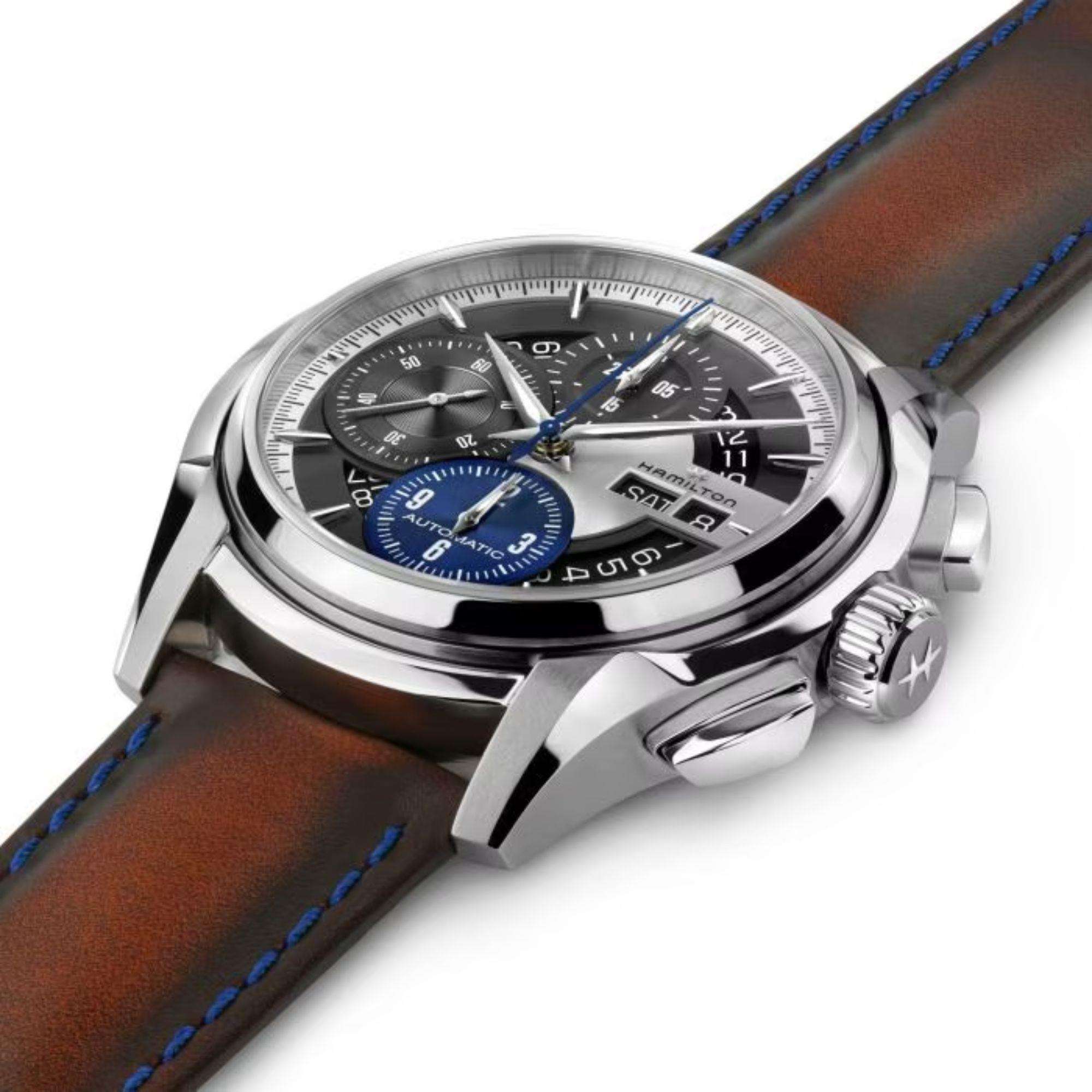 Hamilton Jazzmaster 44mm Face 2 Face III Limited Edition Silbernes Zifferblatt Leder Herren Automatik Uhr H32876550