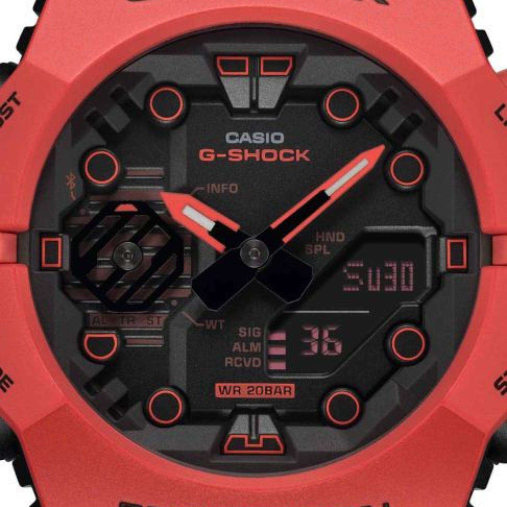 Casio G-Shock Rote Integrierte Lünette und Band GA-B001 Serie GA-B001-4AER