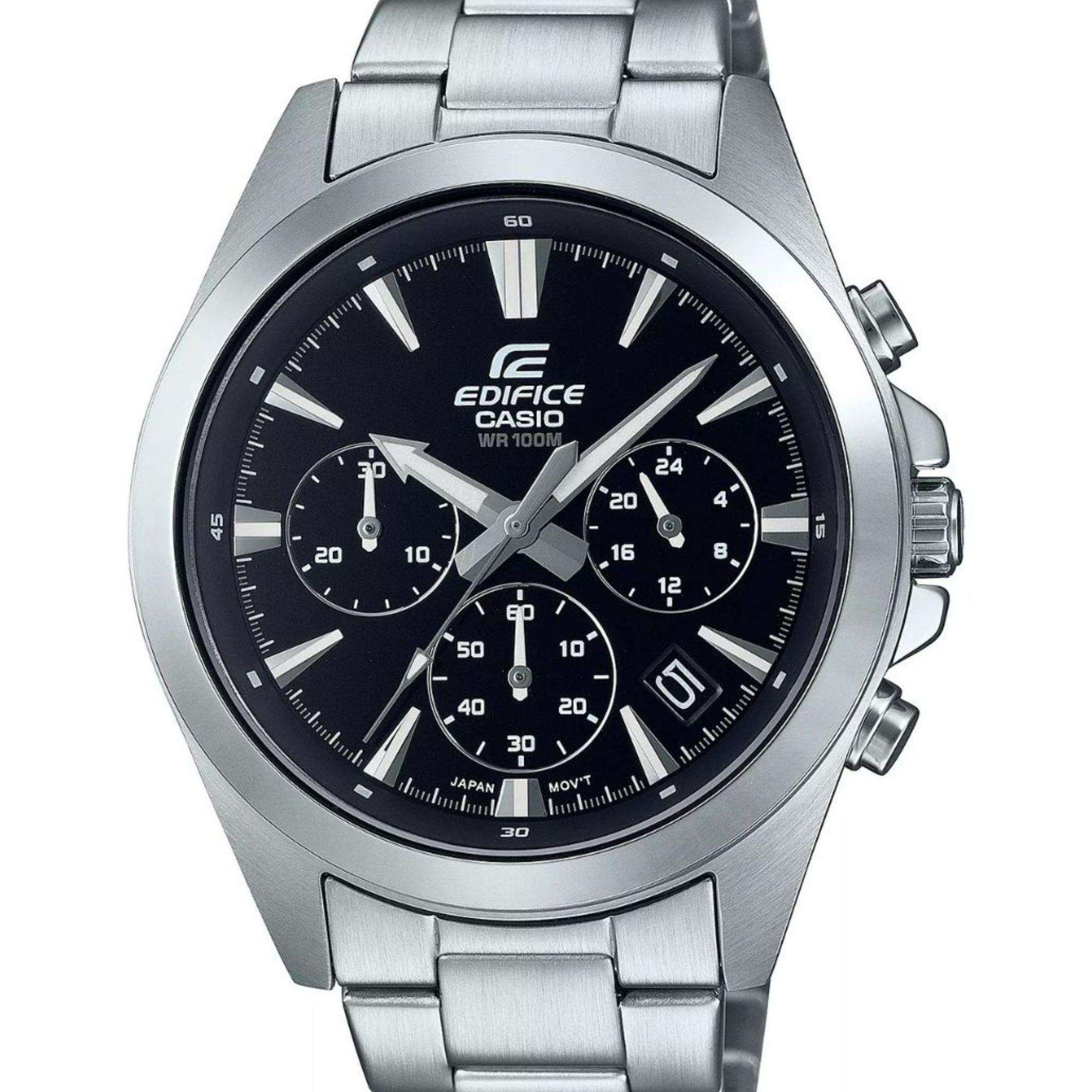 Casio Edifice Chronograph Analogue Black Dial Steel Bracelet Mens Watch EFV-630D-1AVUEF