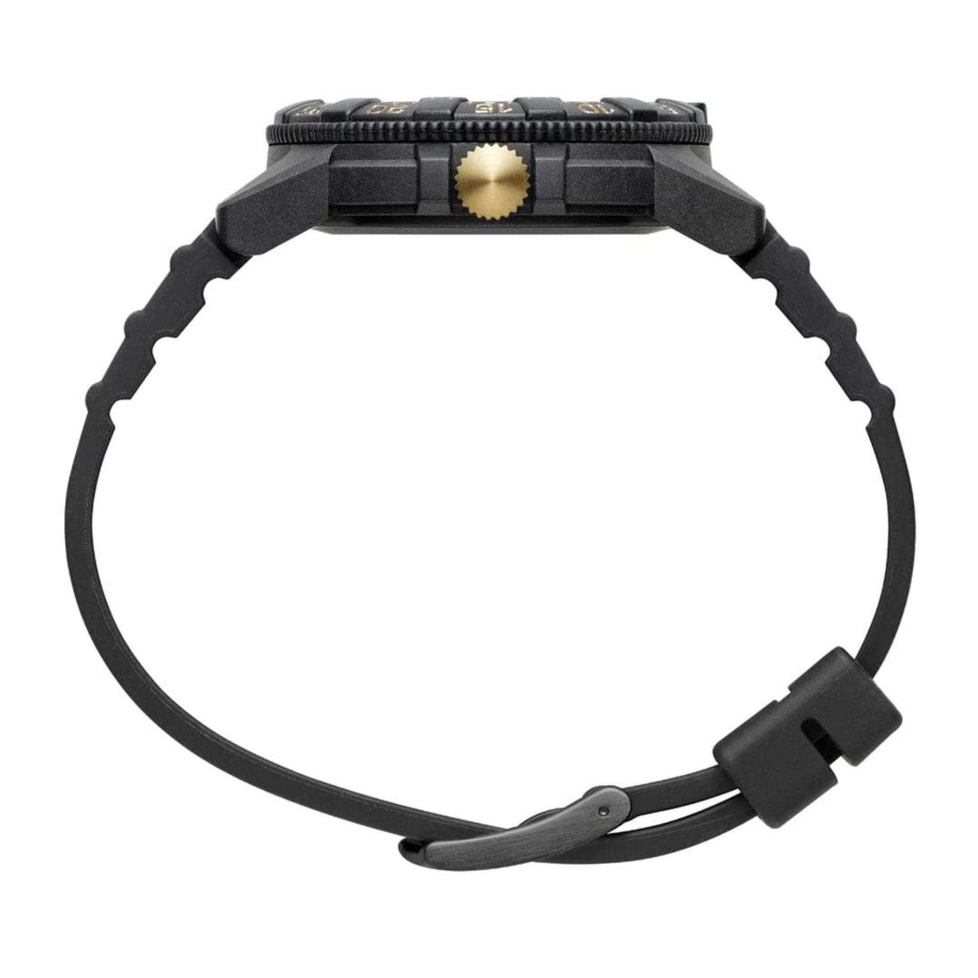 Luminox Leatherback Sea Turtle Giant Serie Golden Zifferblatt Schwarzes PU-Armband Herren Uhr XS.0325.GP