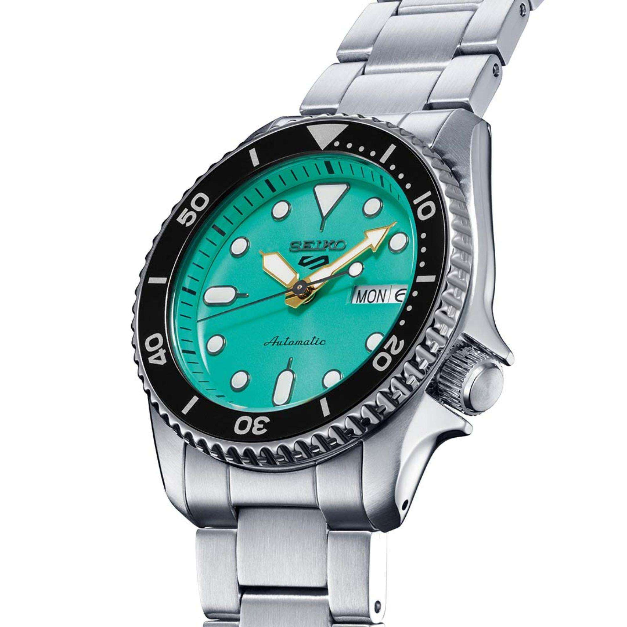 Seiko 5 Sports SKX "Midi" Neuauflage Türkis Zifferblatt Stahlarmband Herren Uhr SRPK33K1