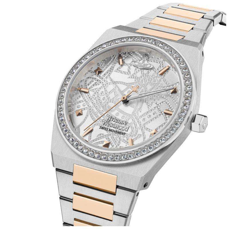 Vivienne Westwood Charterhouse Silbermuster Damenarmbanduhr VV244WSSR
