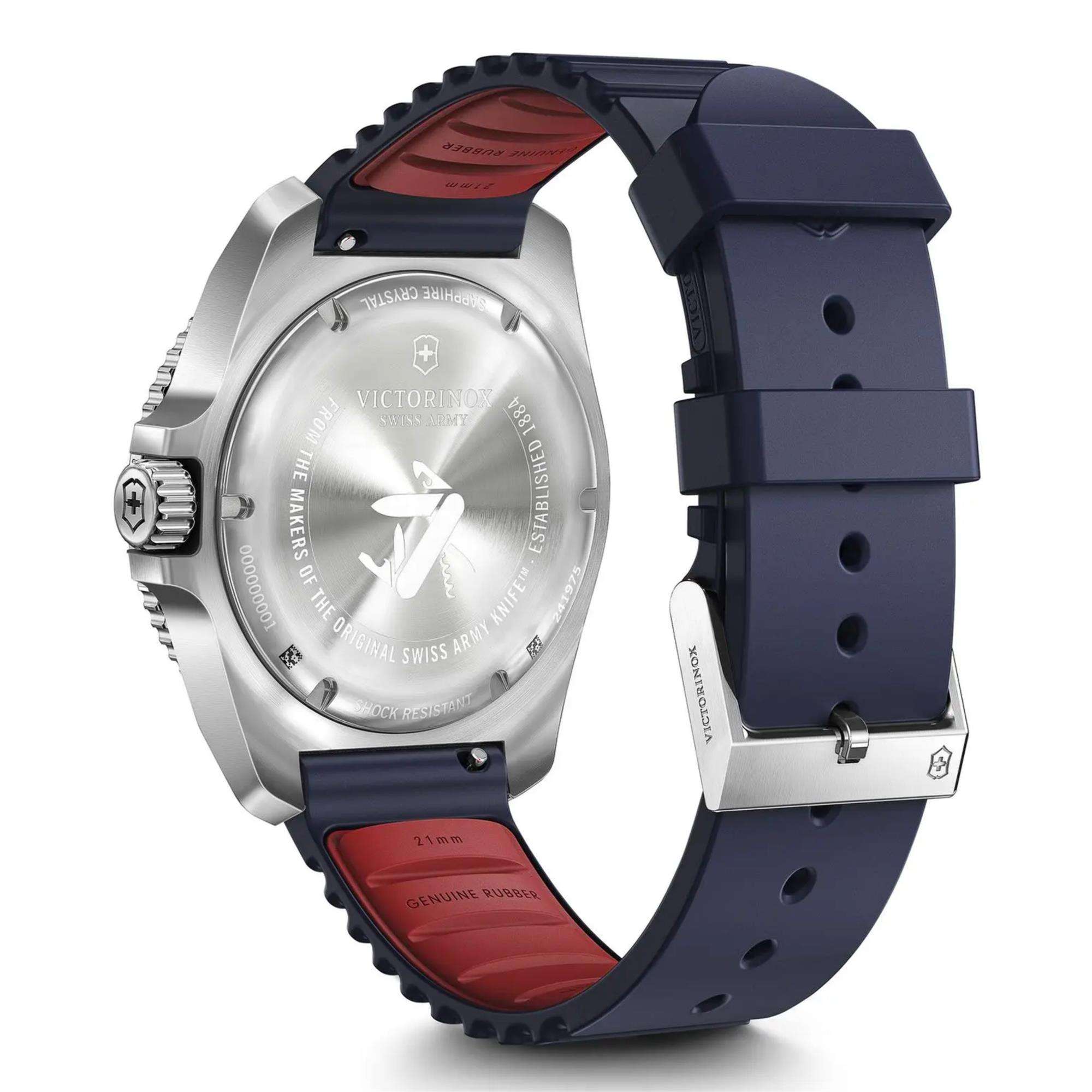 Victorinox Journey 1884 43mm Blue Dial Rubber Mens Quartz Watch 241975