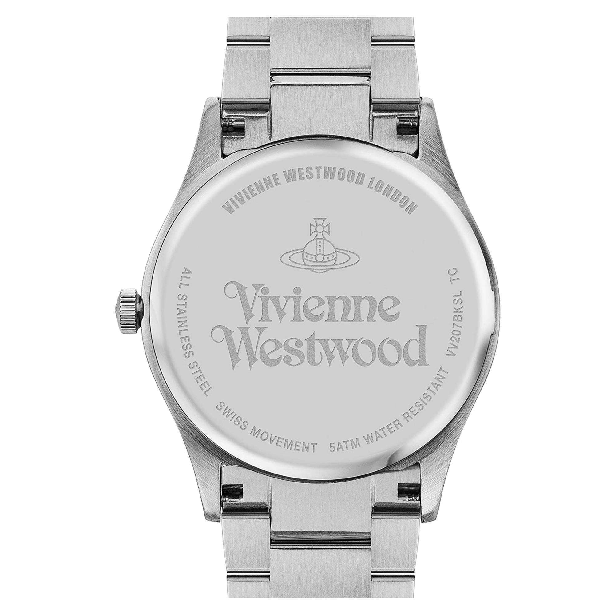 Vivienne Westwood The Cranbourne Schwarzes Zifferblatt Edelstahlarmband Herren Uhr VV207BKSL