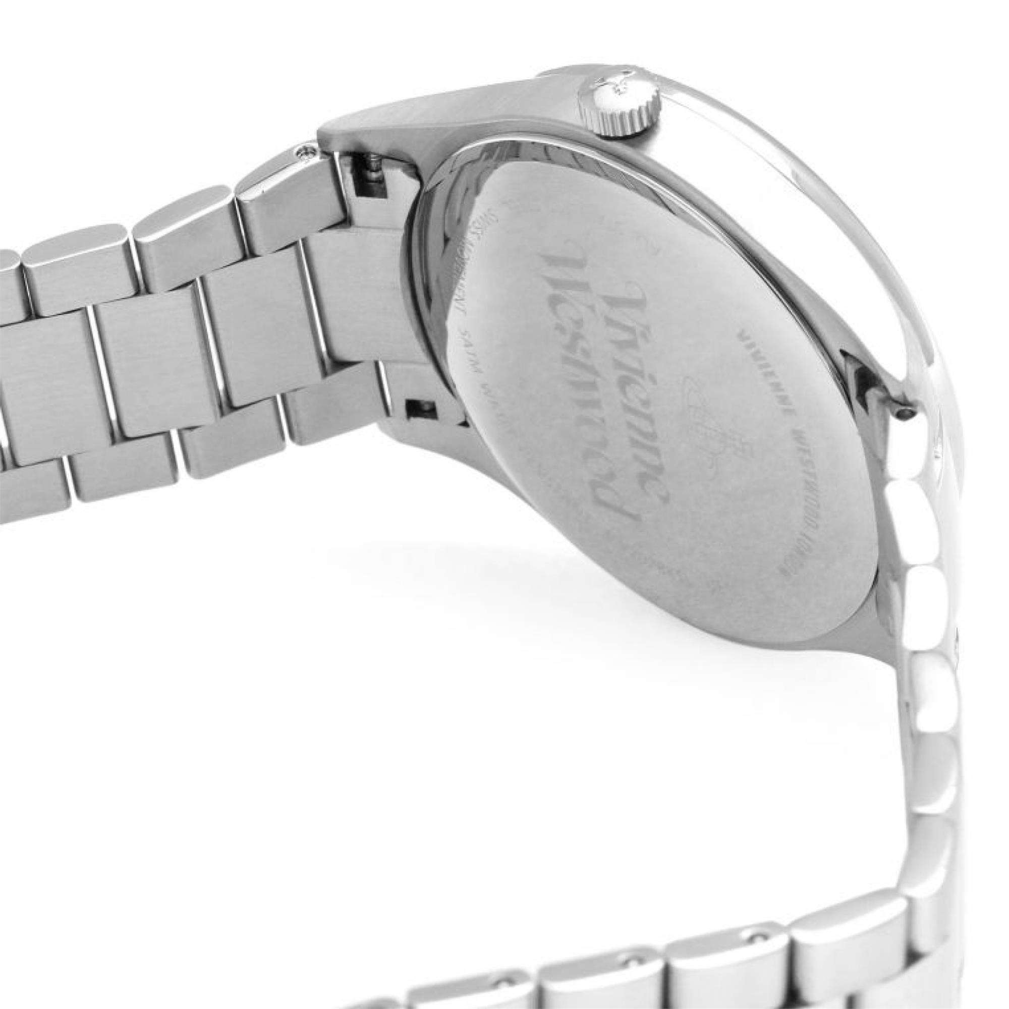 Vivienne Westwood The Cranbourne Schwarzes Zifferblatt Edelstahlarmband Herren Uhr VV207BKSL