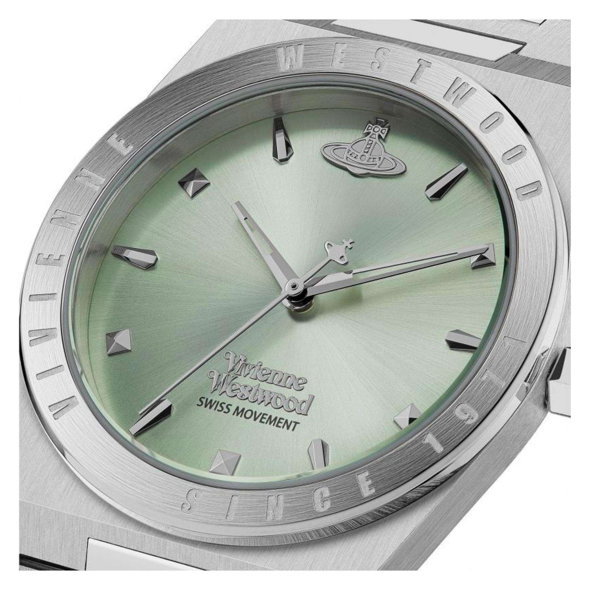 Vivienne Westwood Charterhouse Grünes Zifferblatt Stahlarmband Damen Uhr VV244PGRSL