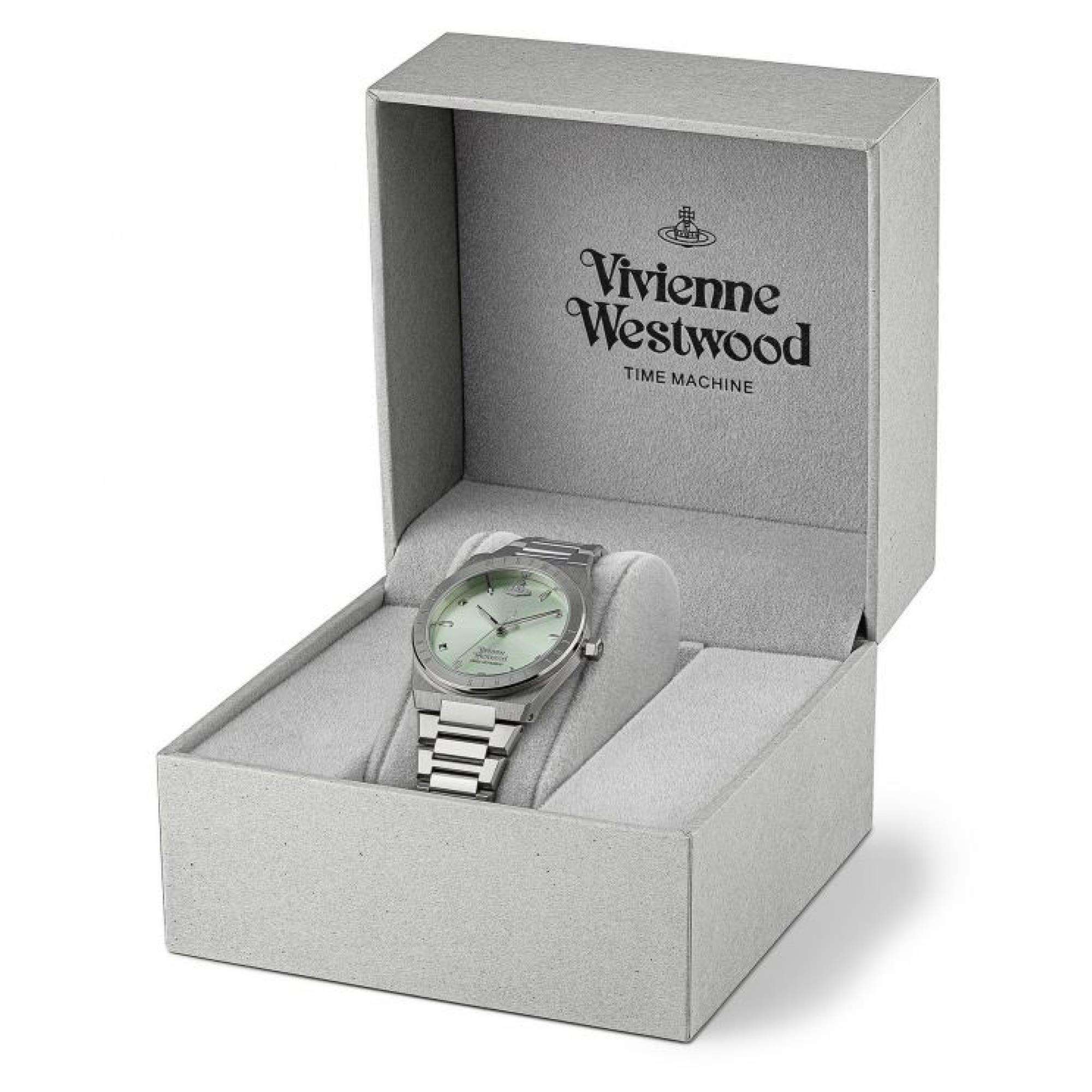 Vivienne Westwood Charterhouse Grünes Zifferblatt Stahlarmband Damen Uhr VV244PGRSL