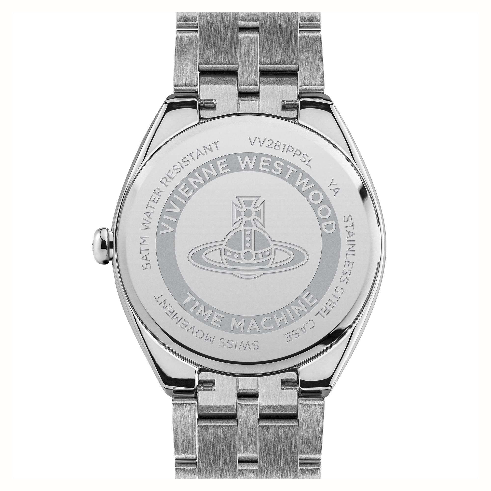 Vivienne Westwood The Mews Purple Dial Stainless Steel Bracelet Ladies Watch VV281PPSL