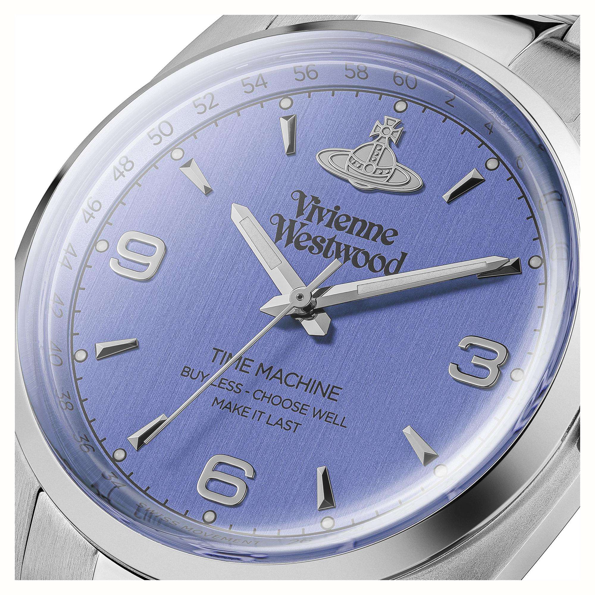 Vivienne Westwood Pennington Blaues Zifferblatt Stahlarmbanduhr VV274MBLSL