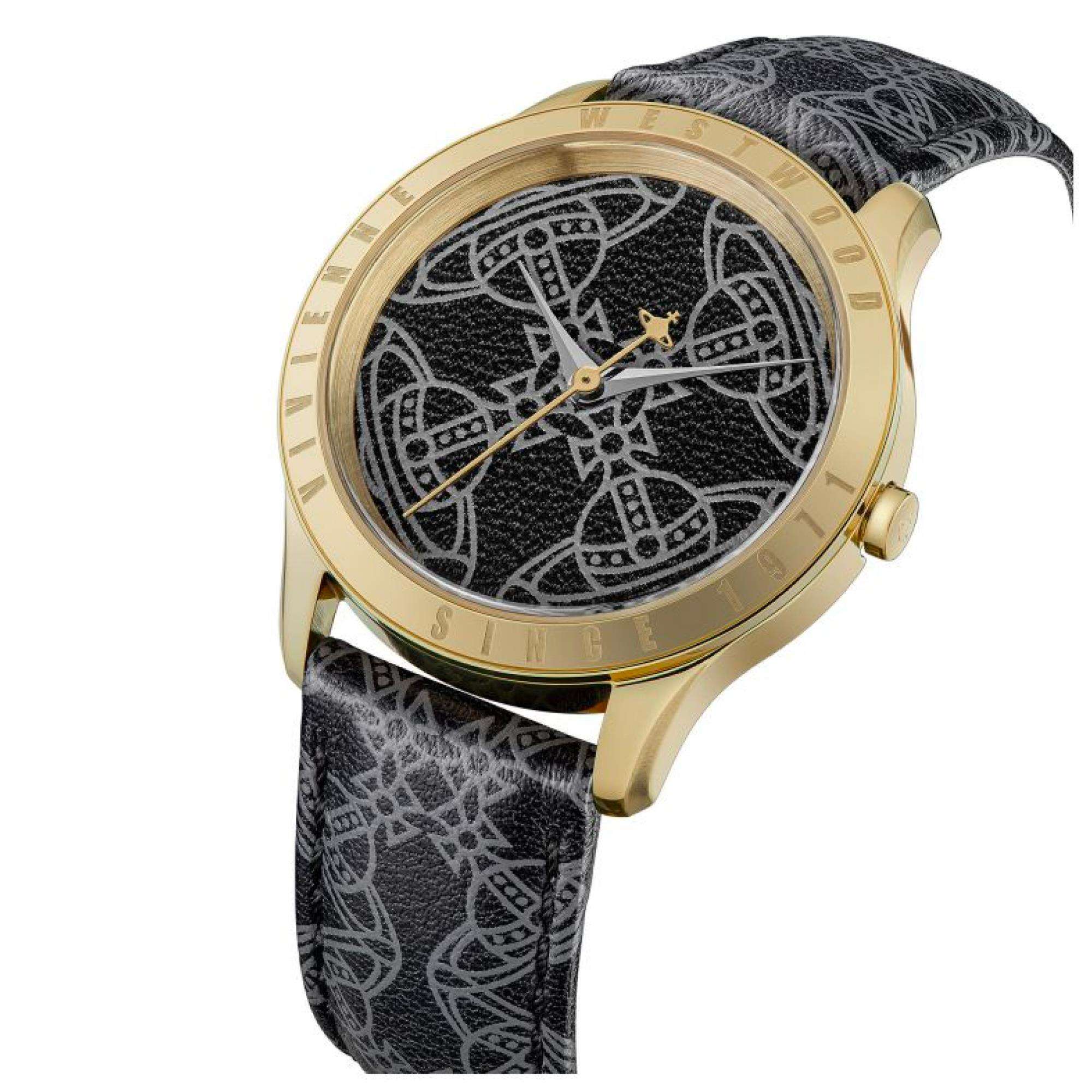 Vivienne Westwood Berkeley Schwarzes Zifferblatt Lederarmband Damenuhr VV268GDBK