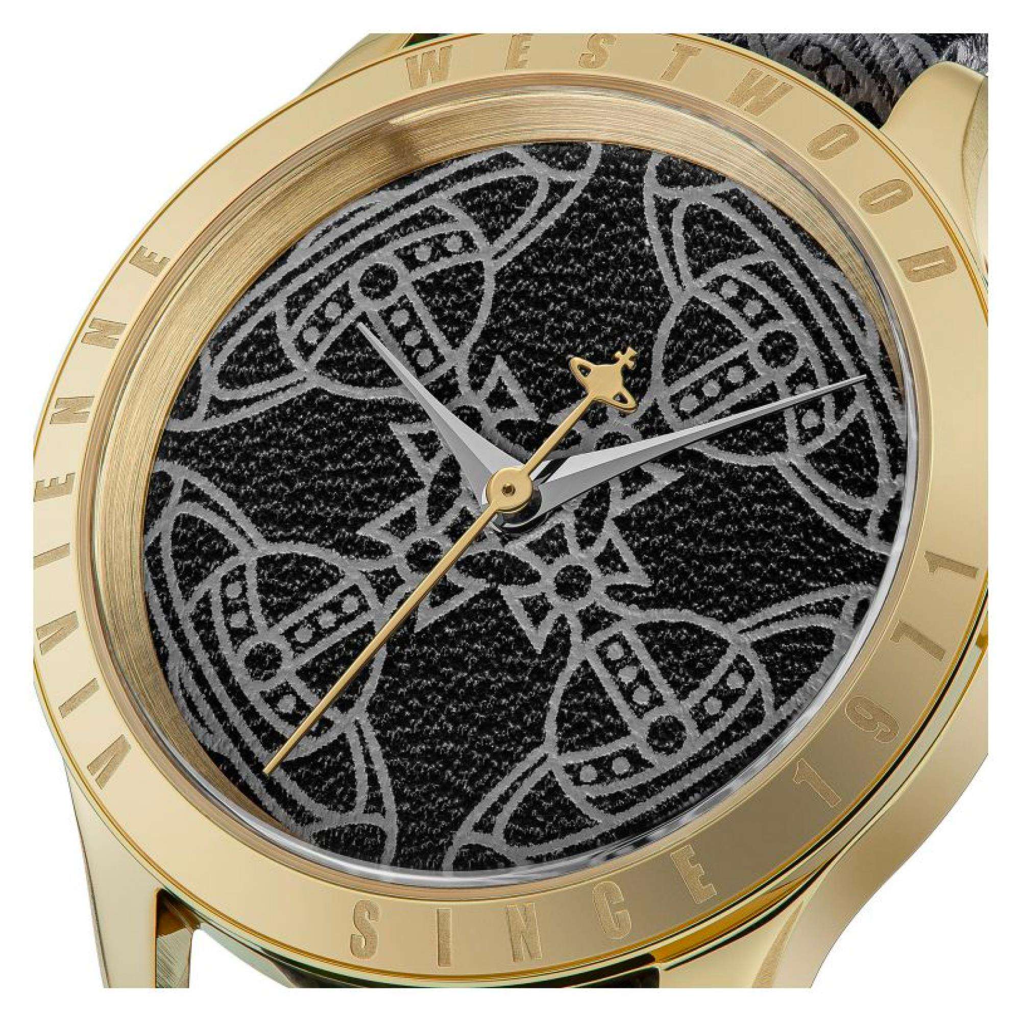 Vivienne Westwood Berkeley Schwarzes Zifferblatt Lederarmband Damenuhr VV268GDBK