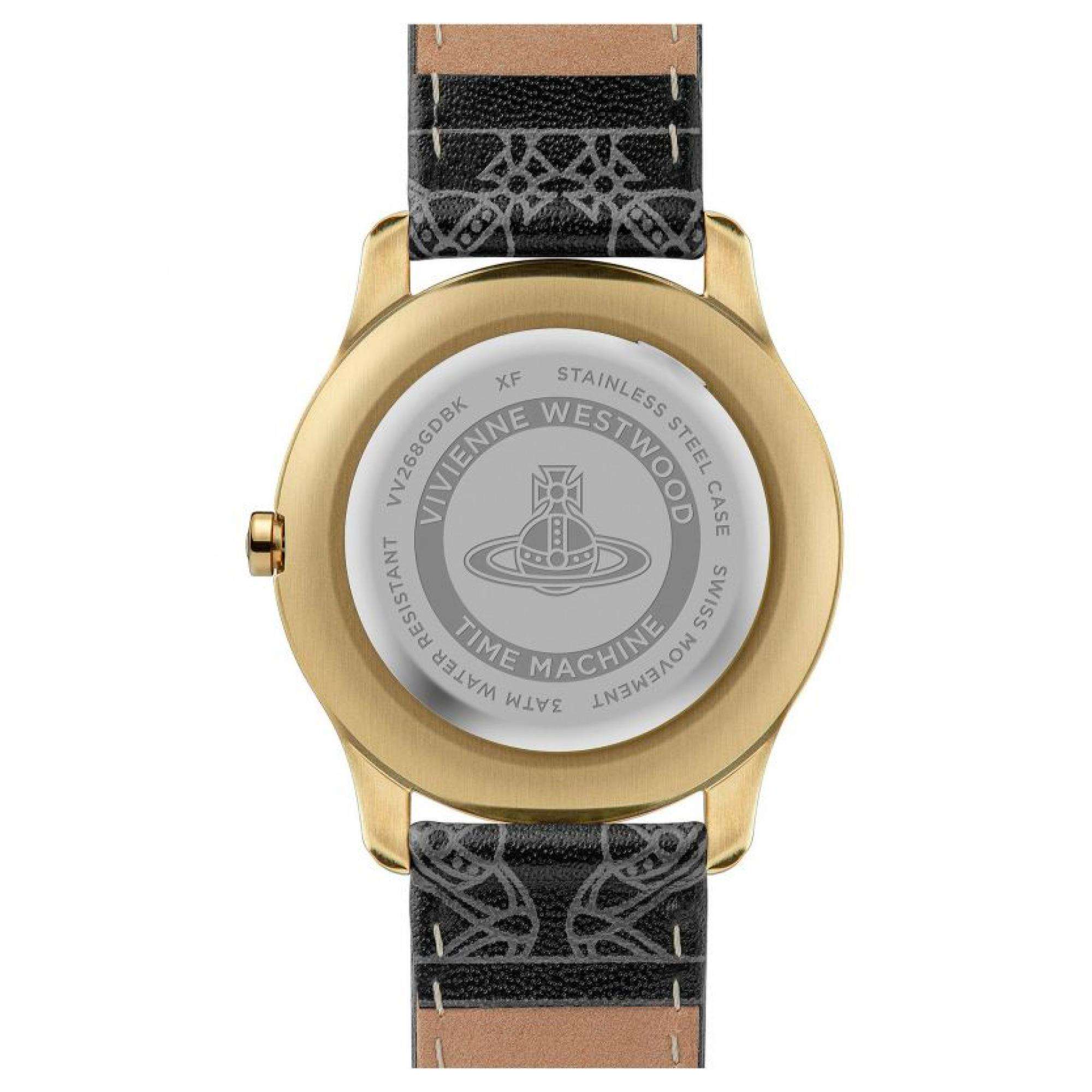 Vivienne Westwood Berkeley Schwarzes Zifferblatt Lederarmband Damenuhr VV268GDBK