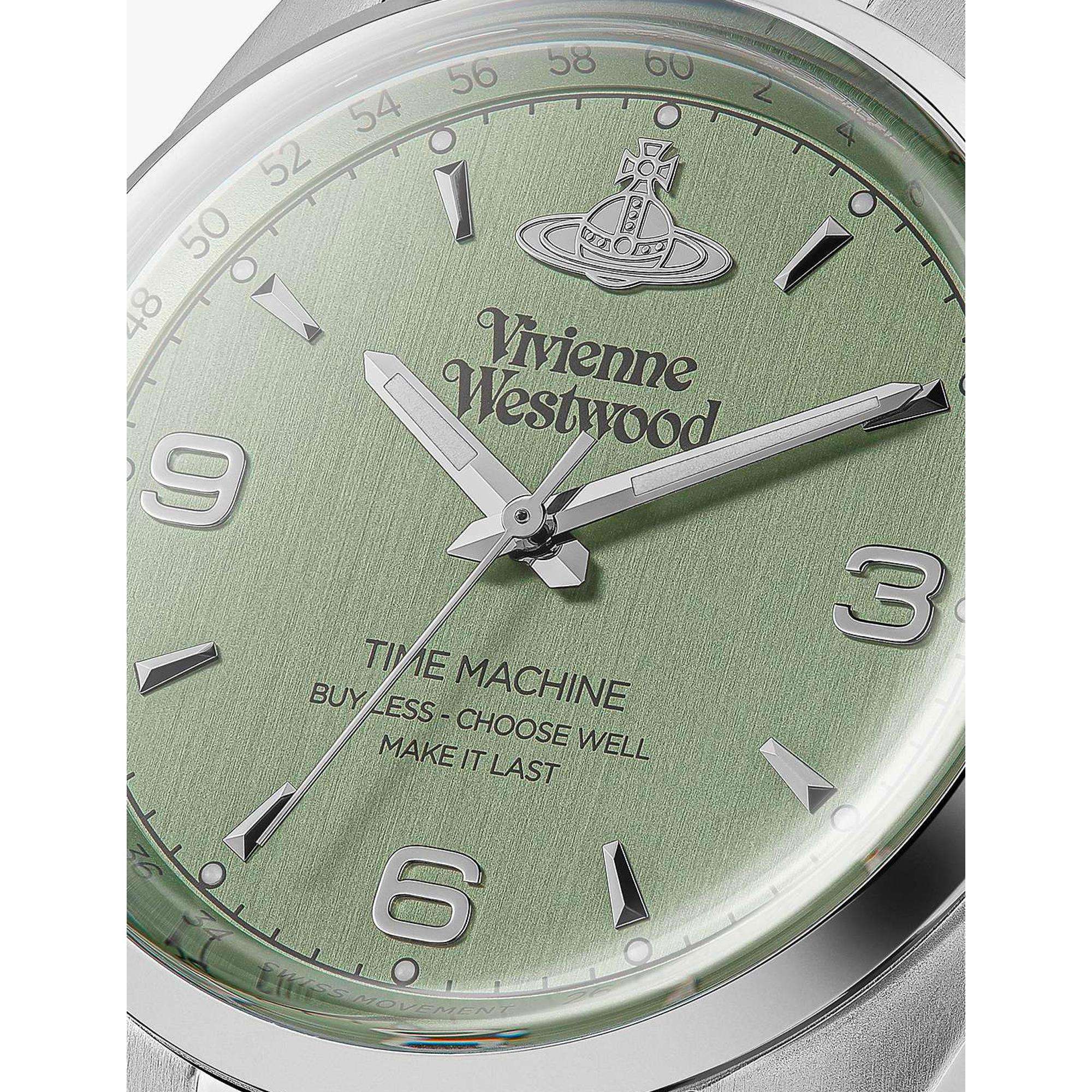 Vivienne Westwood Pennington Green Dial Steel Bracelet Strap Watch VV274GRSL