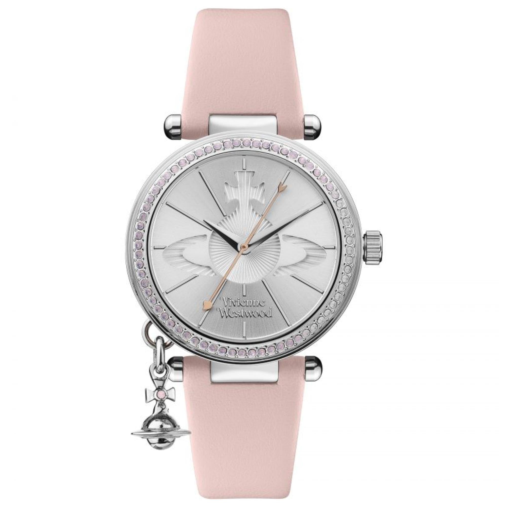 Vivienne Westwood Orb Quartz Silver Dial Leather Strap Ladies Watch VV006SLPK