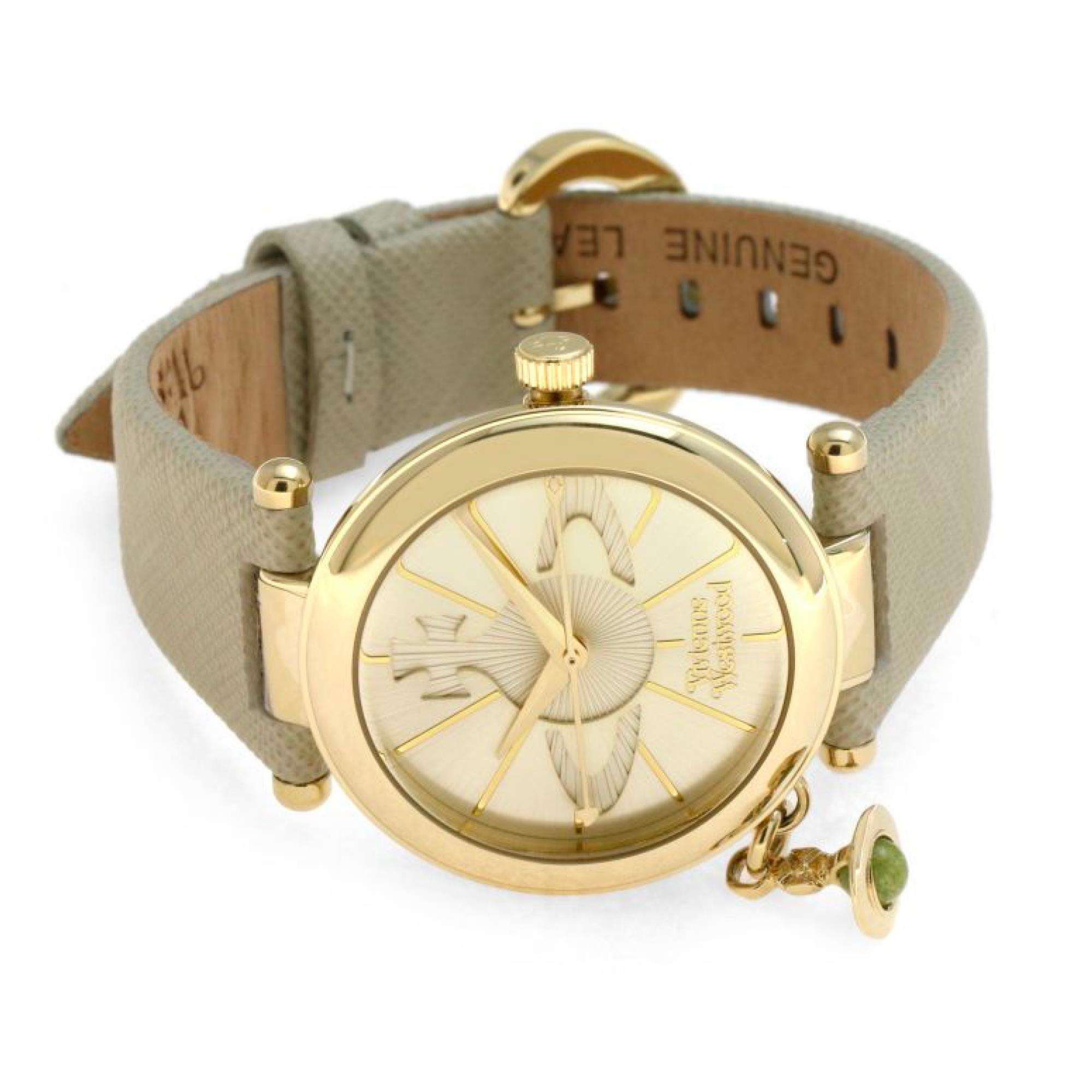 Vivienne Westwood Orb Pop Quartz Silver Dial Leather Strap Ladies Watch VV006GDCM