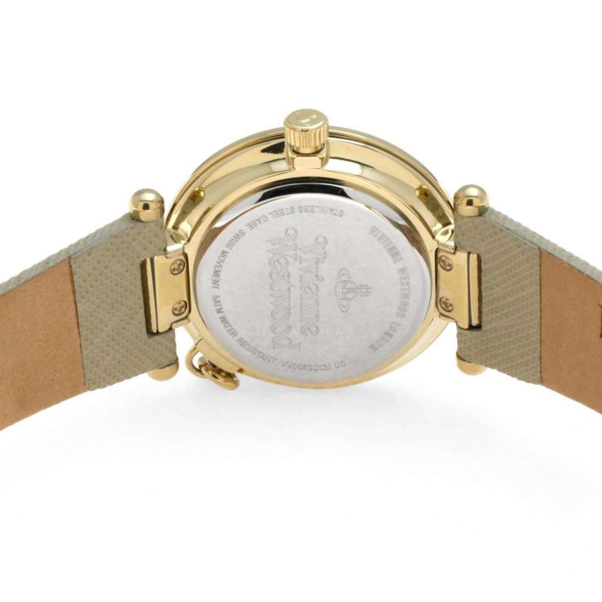 Vivienne Westwood Orb Pop Quartz Silver Dial Leather Strap Ladies Watch VV006GDCM