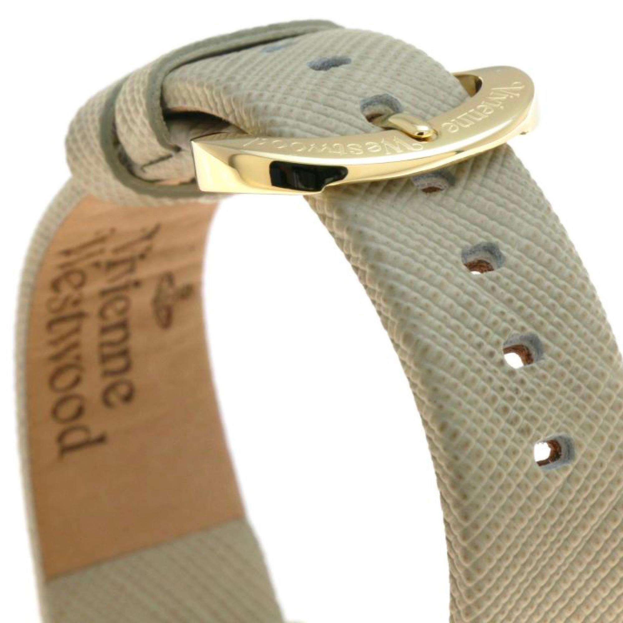 Vivienne Westwood Orb Pop Quartz Silver Dial Leather Strap Ladies Watch VV006GDCM