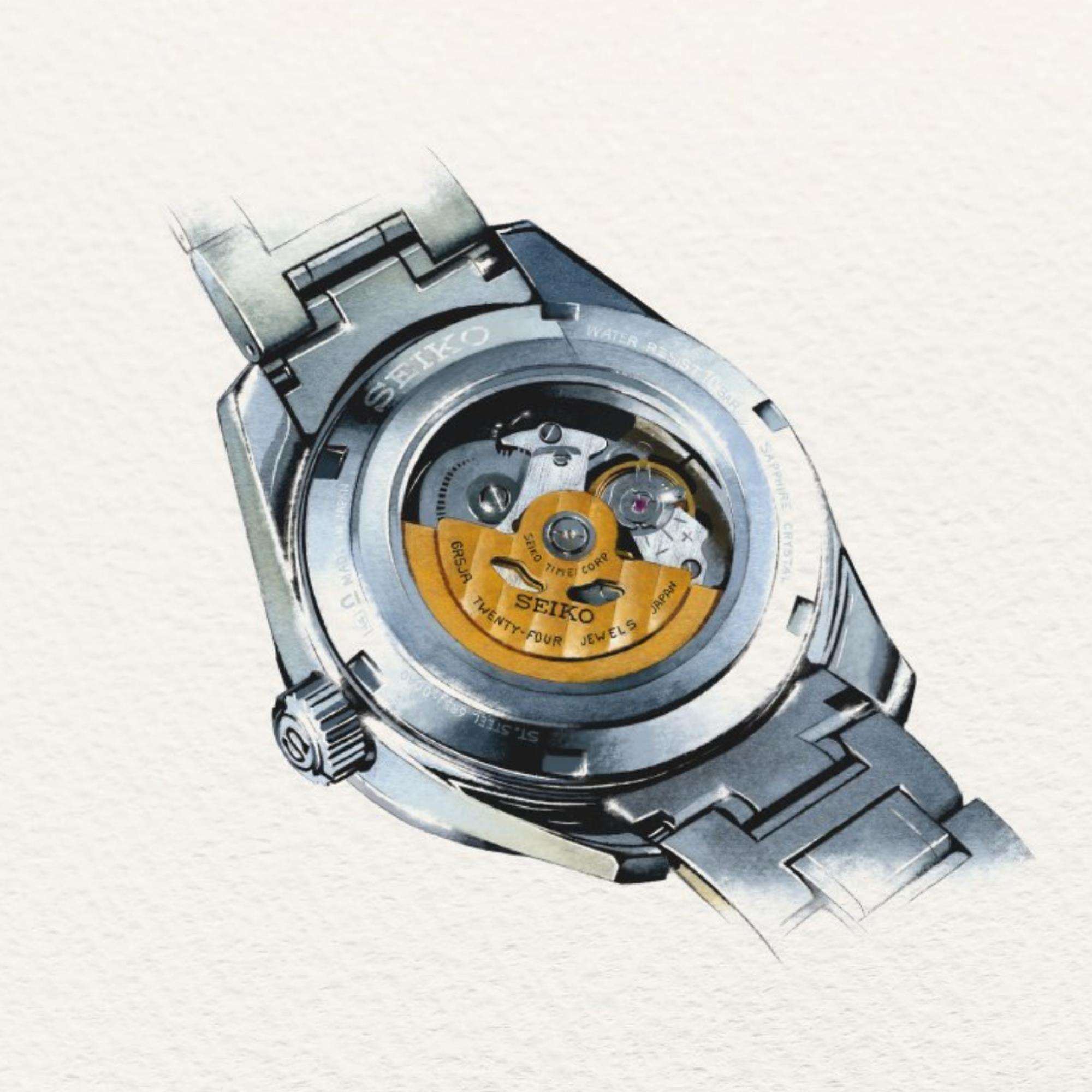 Seiko Presage Shiro Sharp-Edged Open Heart Automatik 3 Tage Weißes Zifferblatt Herren Uhr SPB415J1