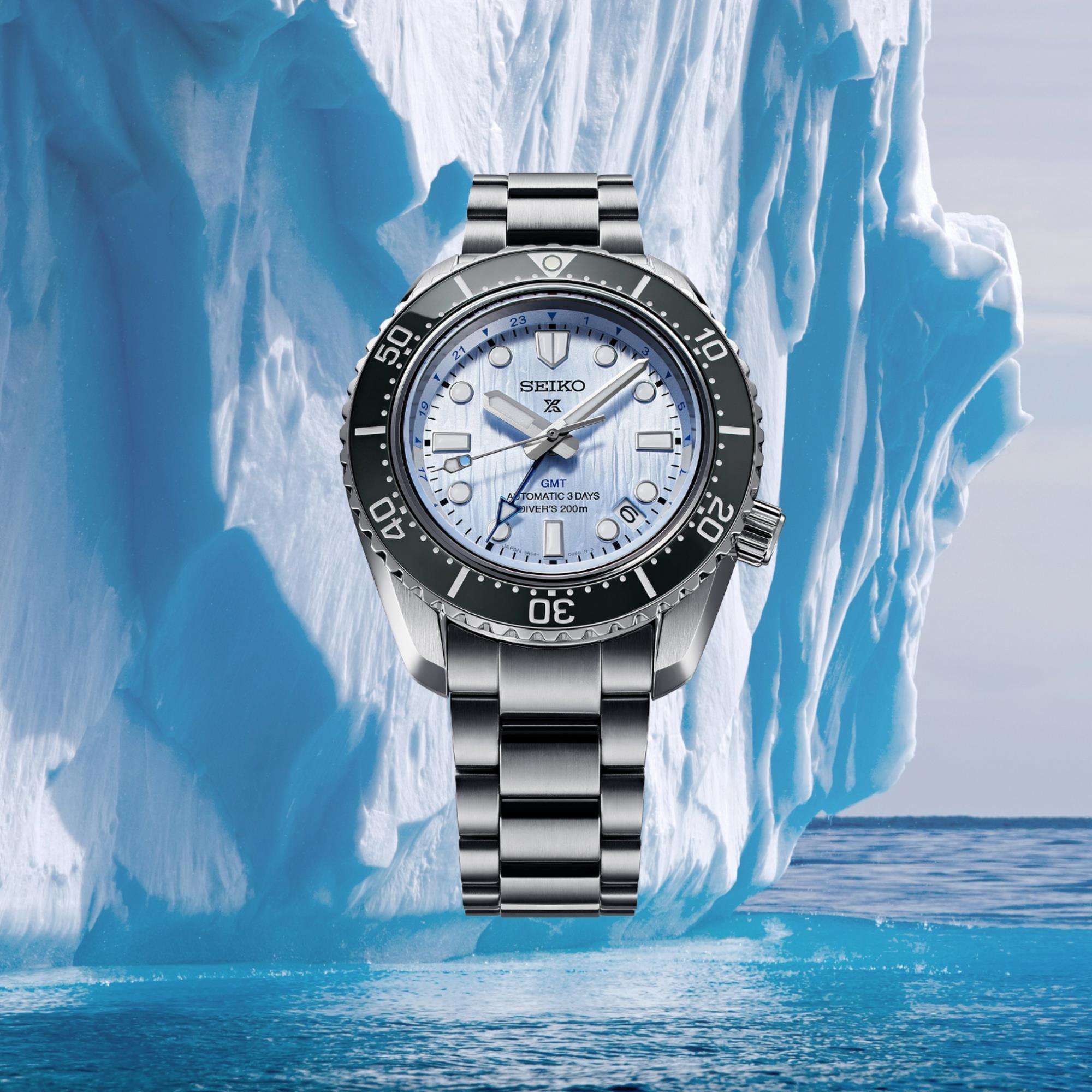 Seiko Prospex ''Glacier'' 110th Anniversary Limited Edition Save The Ocean 3 Day Blue Dial Men's Watch SPB385J1