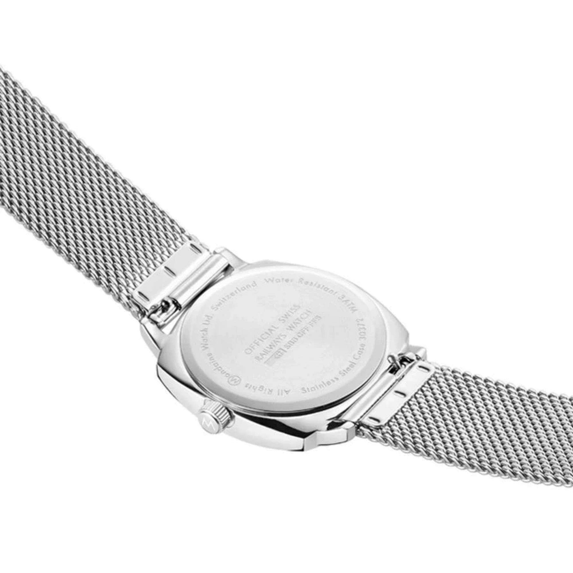 Mondaine Cushion 31mm Weißes Zifferblatt Stahl Quarz Uhr MSL.31110.SM