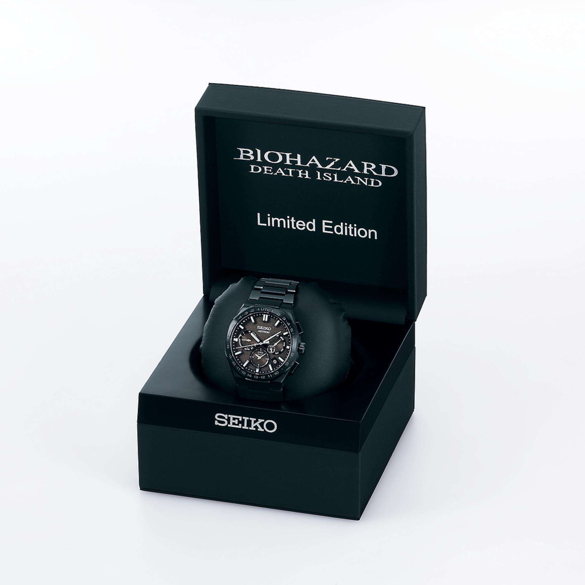 Seiko Astron Limited Edition (600 Stück) Resident Evil Death Island 'Chris' GPS Solar Grau-Khaki Zifferblatt Herren Uhr SSH129J1