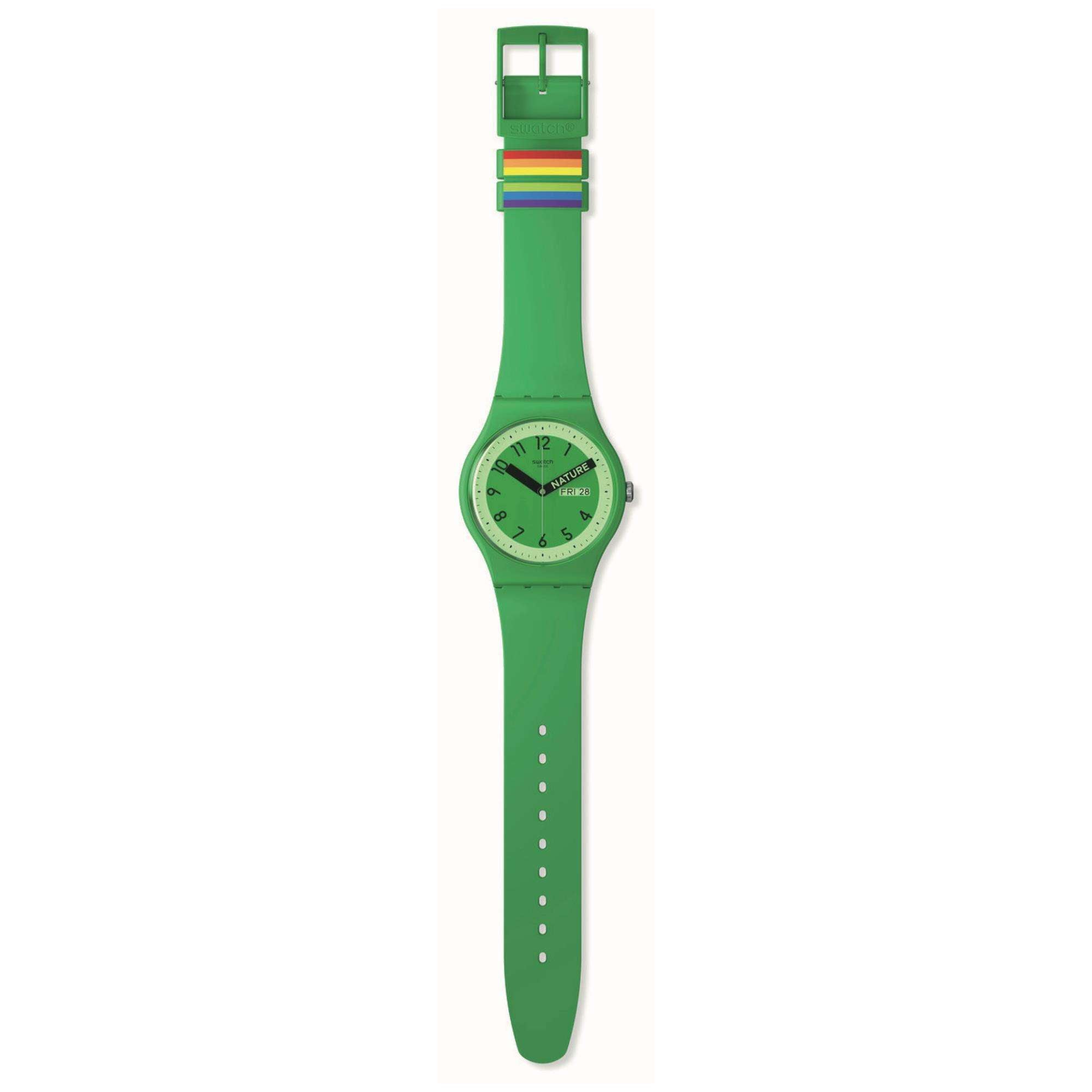 Swatch Proudly Green "Natur" Grünes Quarz Uhr SO29G704
