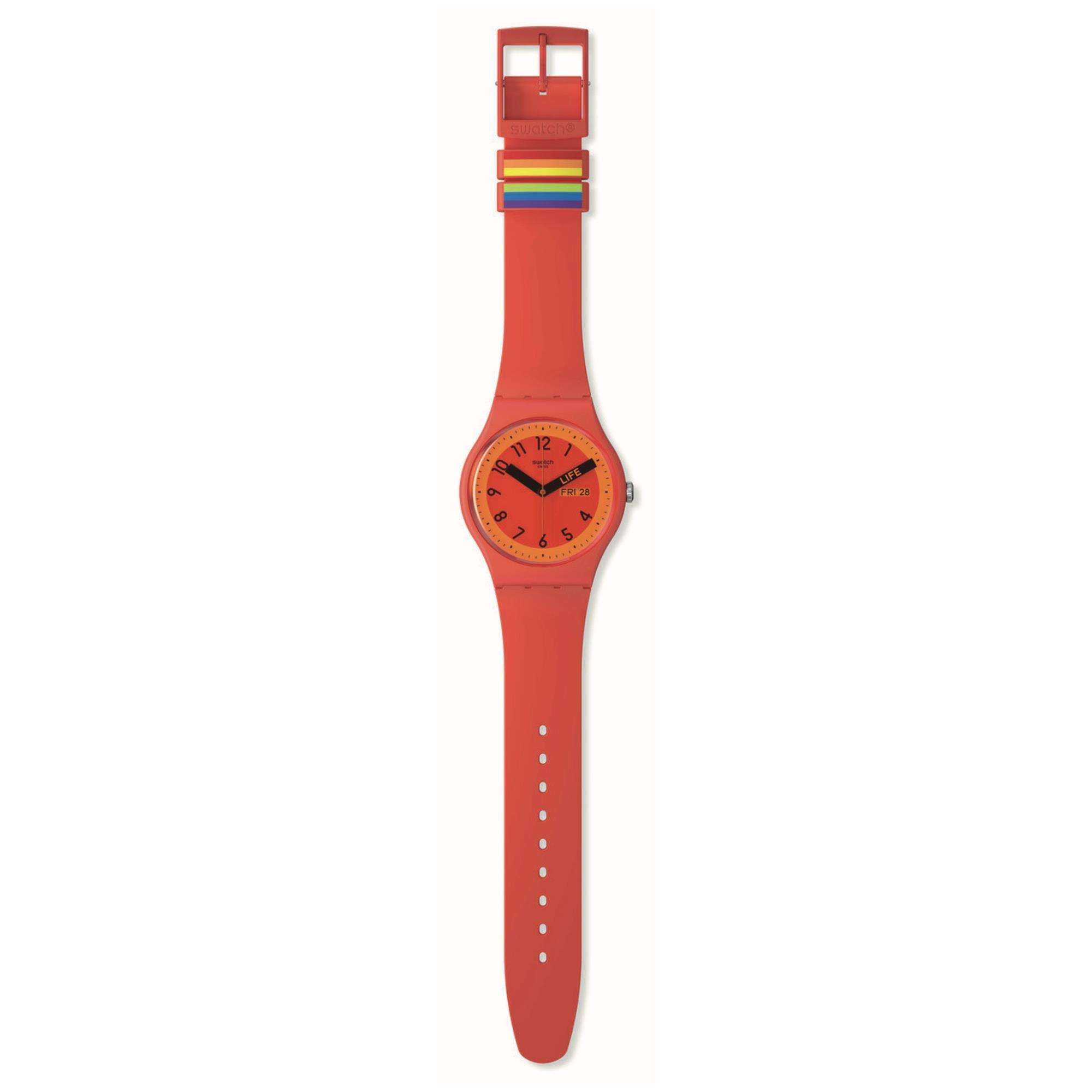 Swatch Pride 'Proudly Red' Quartz Red Dial Unisex Watch SO29R705