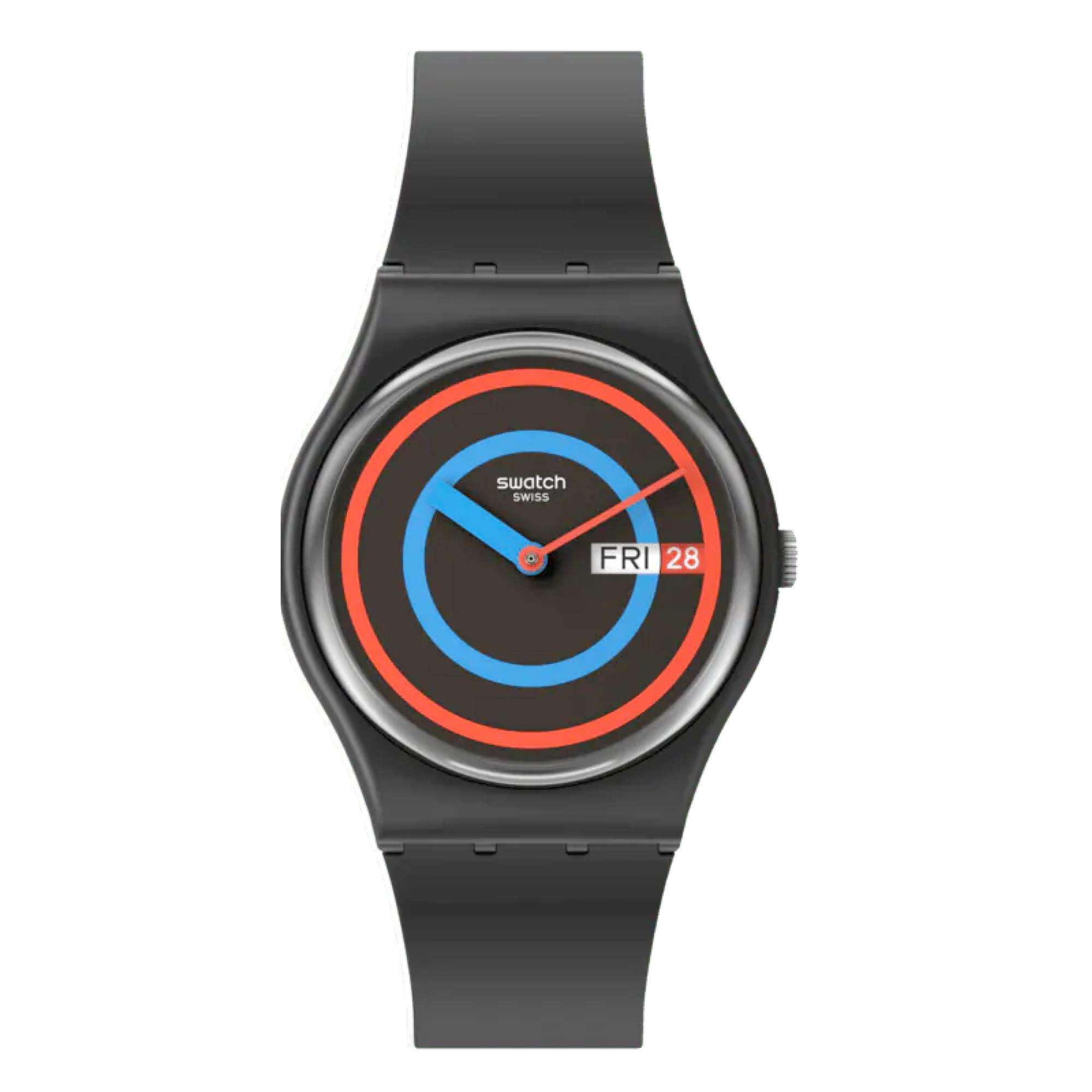Swatch Die Januar Kollektion 'Circling Black' Quarz Uhr SO28B706