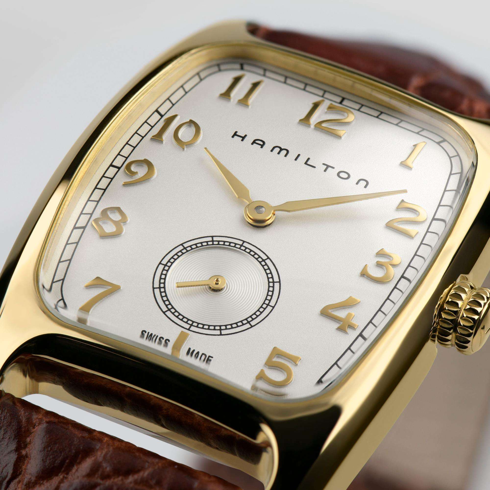 Hamilton American Classic 27mm Indiana Jones Boulton Weißes Zifferblatt Leder Herren Quarz Uhr H13431553