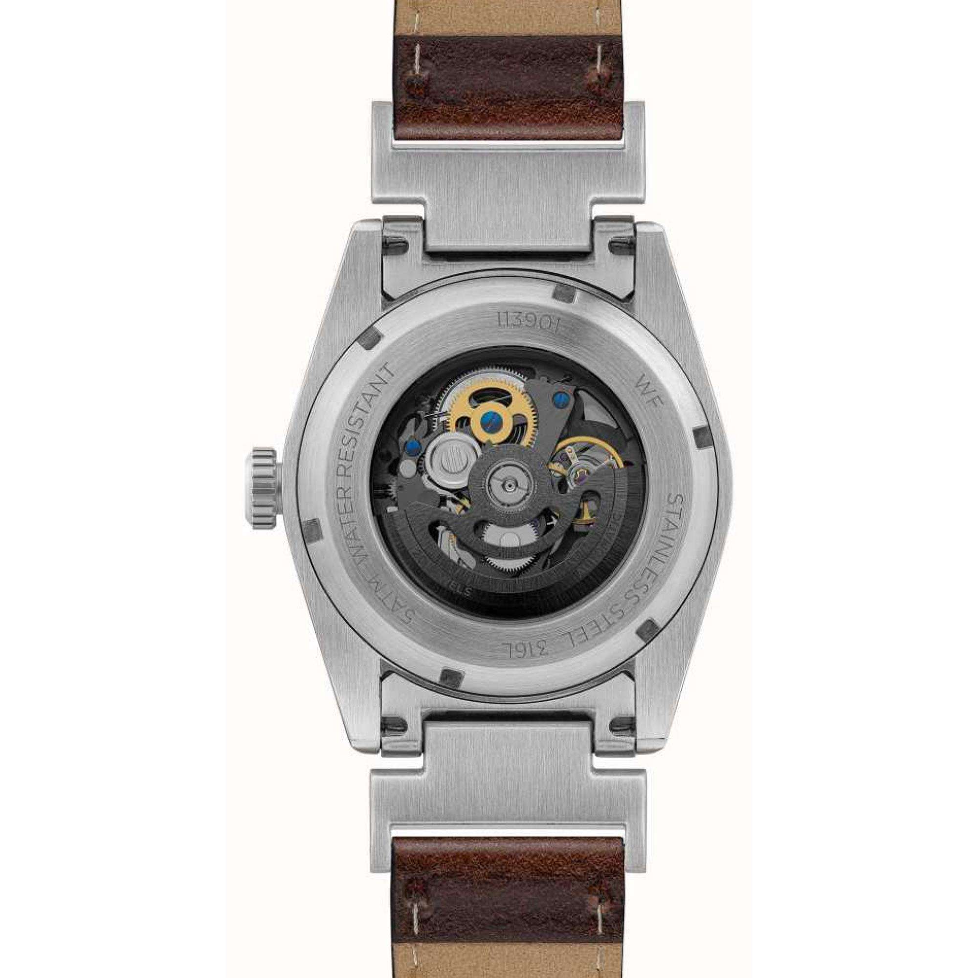 Ingersoll The Scovill 1892 Automatik Schwarzes Zifferblatt Braunes Lederarmband Herren Uhr I13901