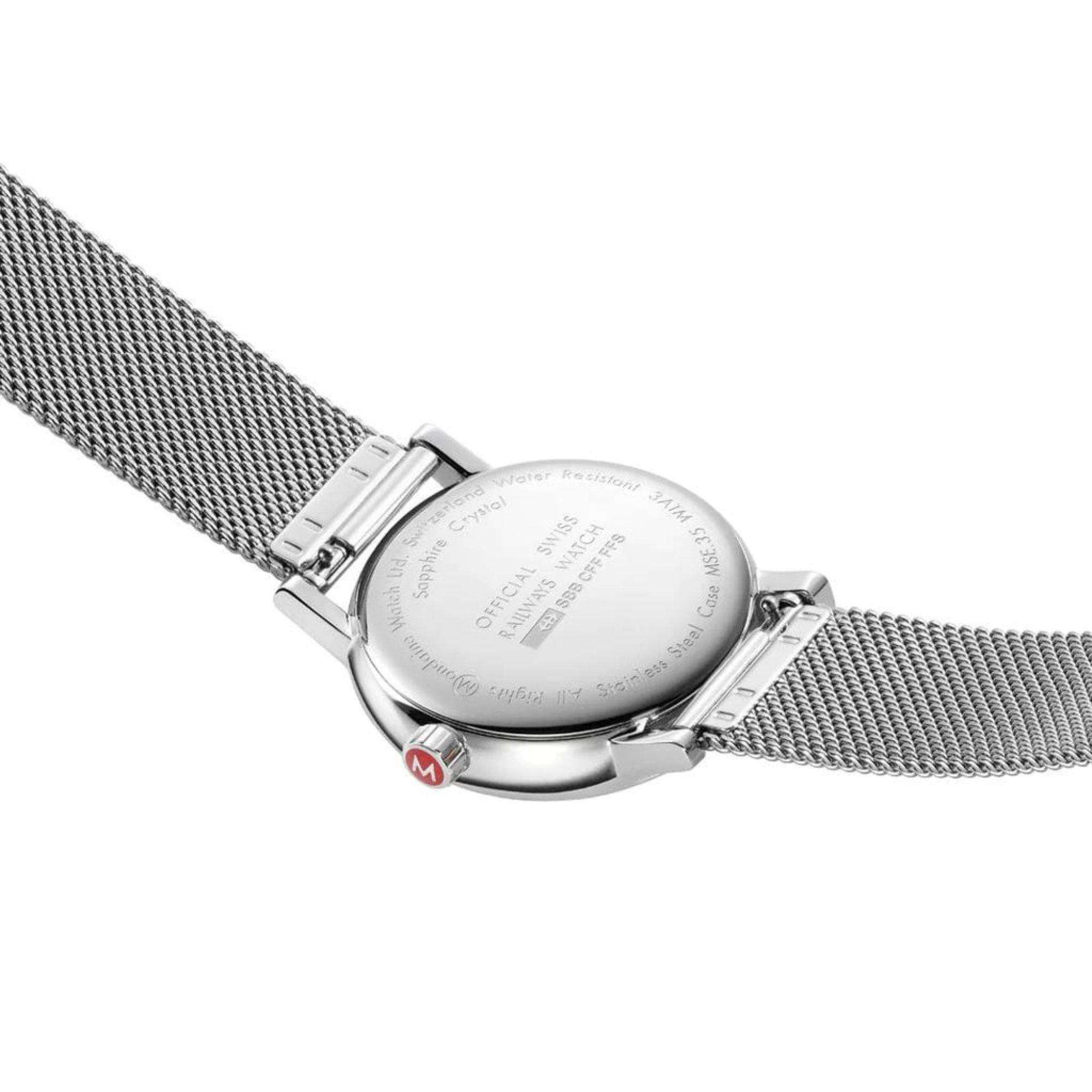 Mondaine Evo2 35mm Pink Dial Steel Ladies Quartz Watch MSE.35130.SM