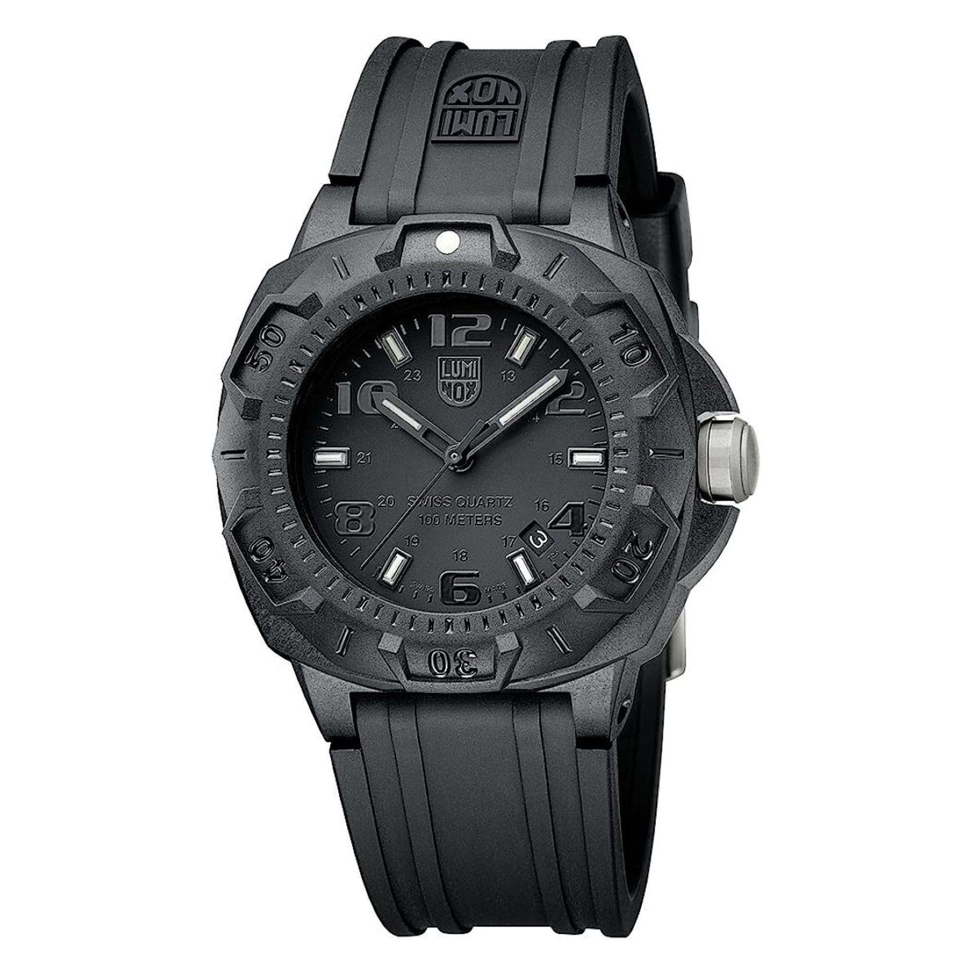 Luminox Land Sentry 0200 Serie Schwarzes Zifferblatt Schwarzes Gummiband Herren Uhr XL.0201.BO