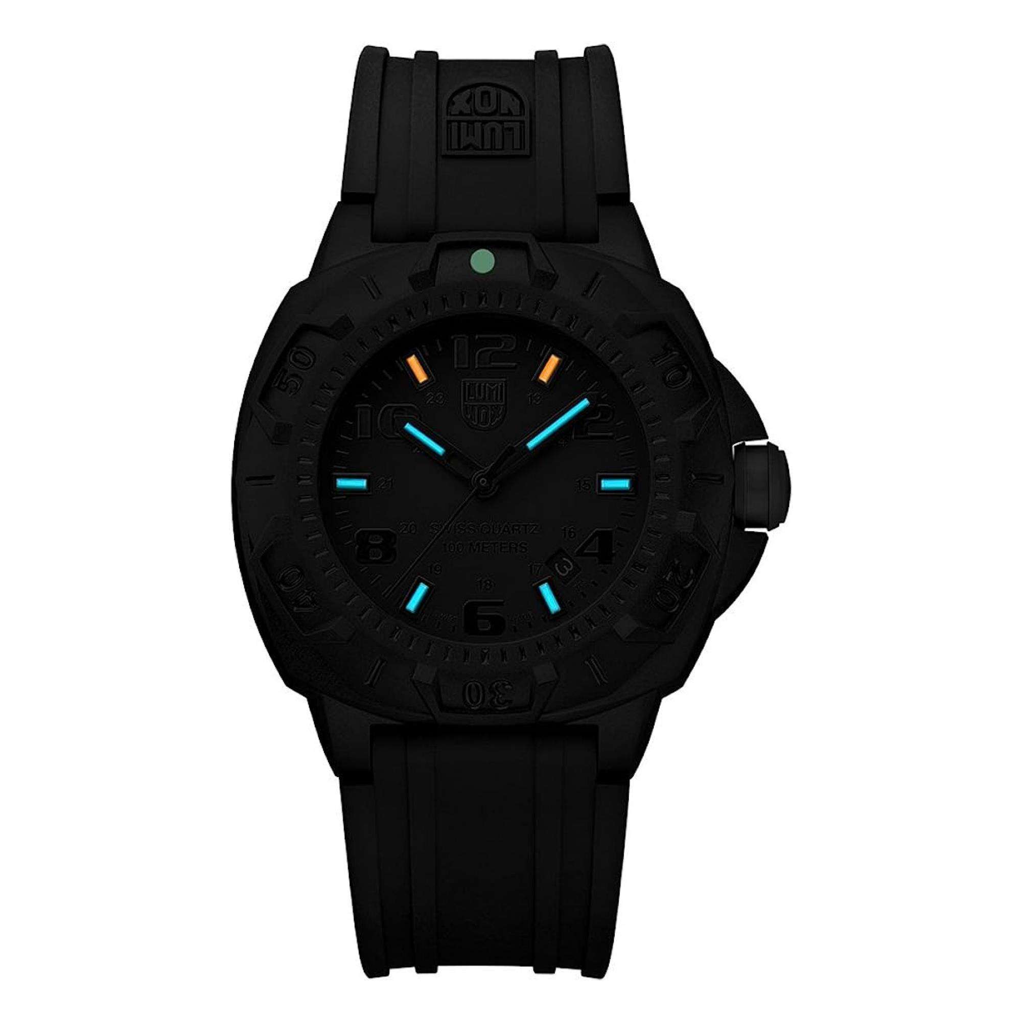 Luminox Land Sentry 0200 Serie Schwarzes Zifferblatt Schwarzes Gummiband Herren Uhr XL.0201.BO