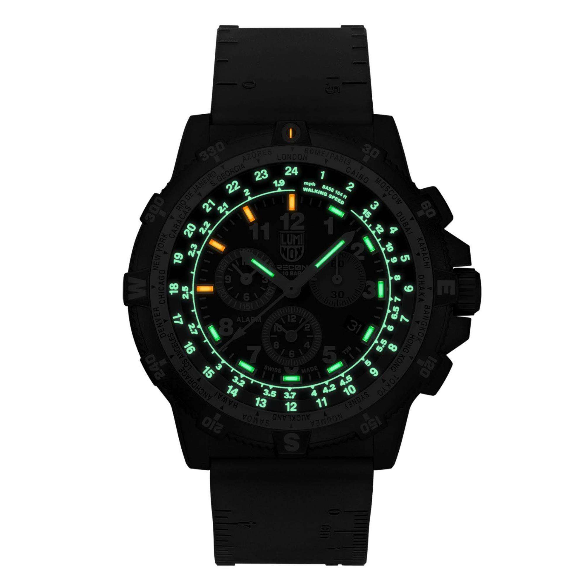 Luminox Recon III Team Leader Chronograph Serie D 8840 Schwarzes Zifferblatt Schwarzes Silikonarmband Herren Uhr XL.8842.MI.F
