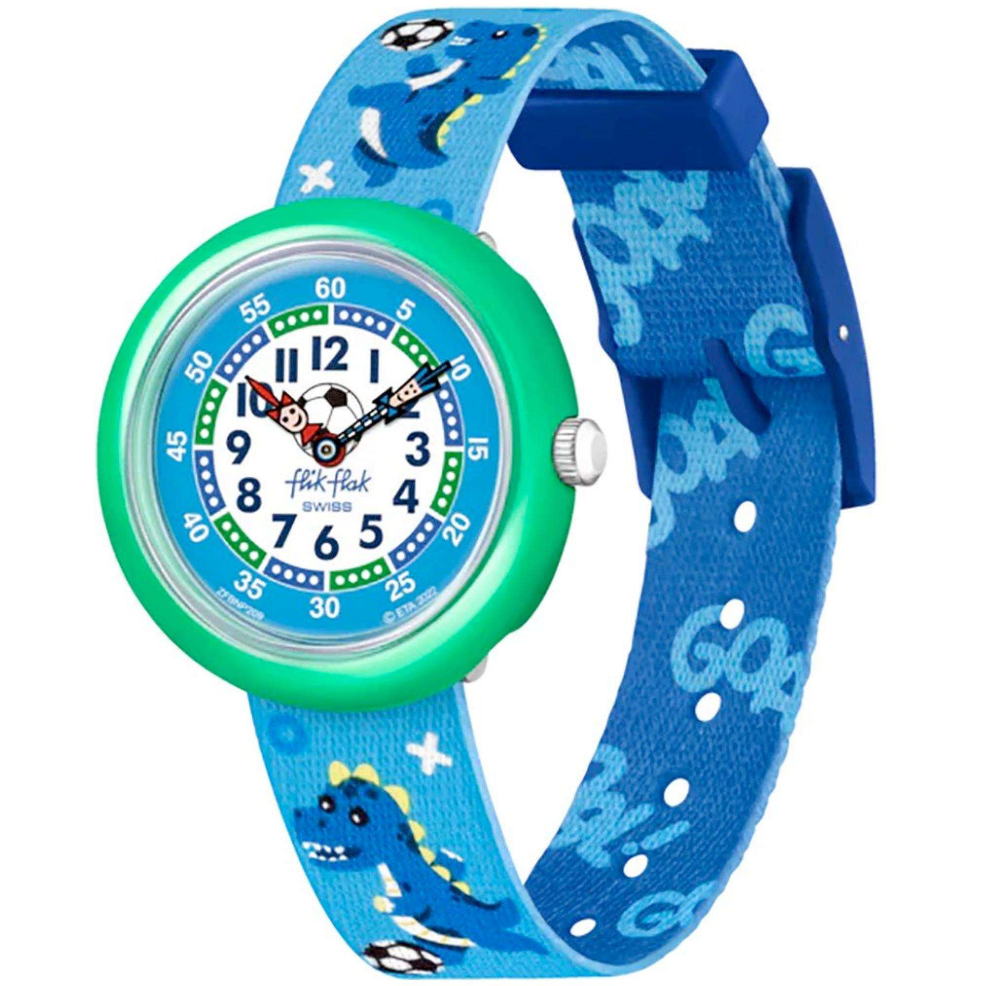 Flik Flak Soccerozauraus Sportliebhaber Kinder Uhr FBNP209
