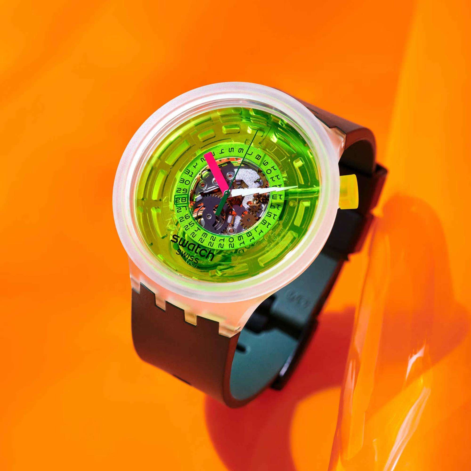 Swatch Neon Blinded By Neon Quartz Watch SB05K400