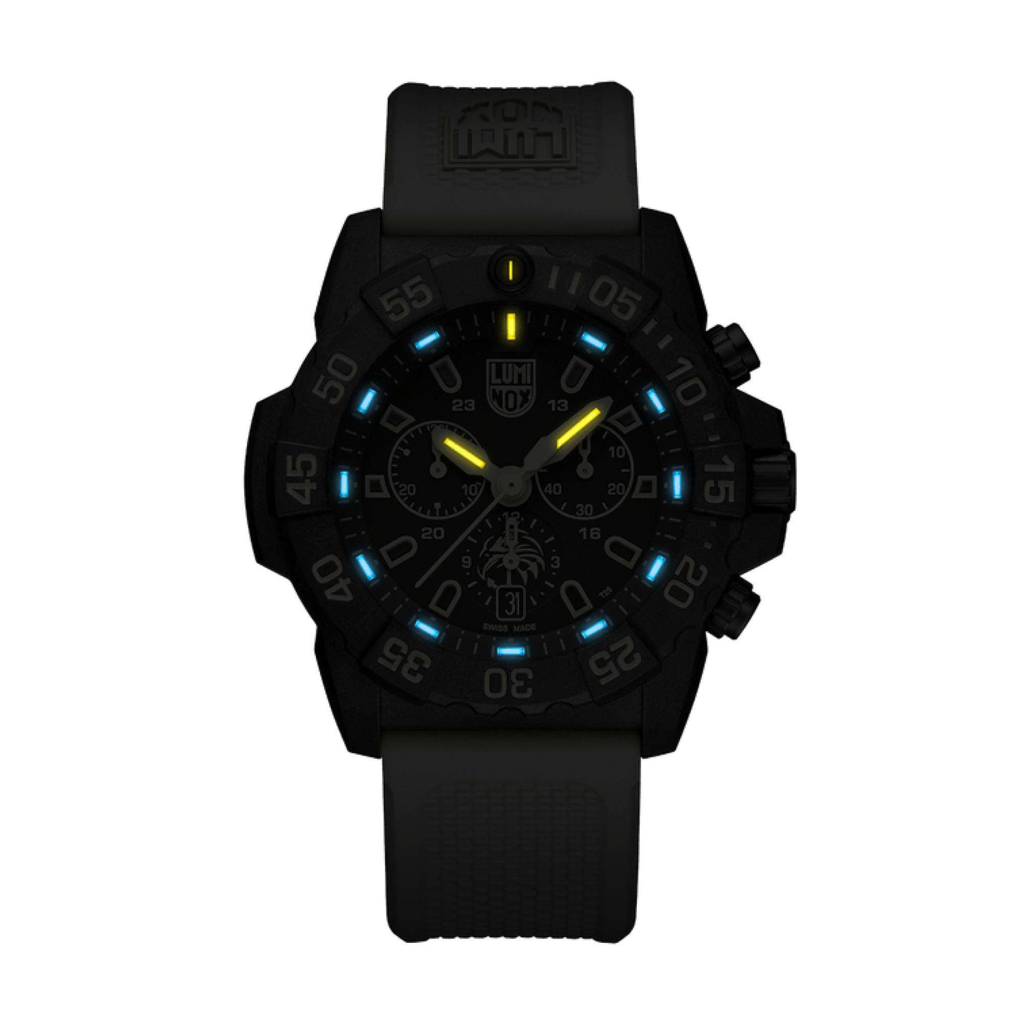 LUMINOX NAVY SEAL CHRONOGRAPH 3580 SERIE SCHWARZES ZIFFERBLATT HERREN UHR XS.3590.NSF.SET