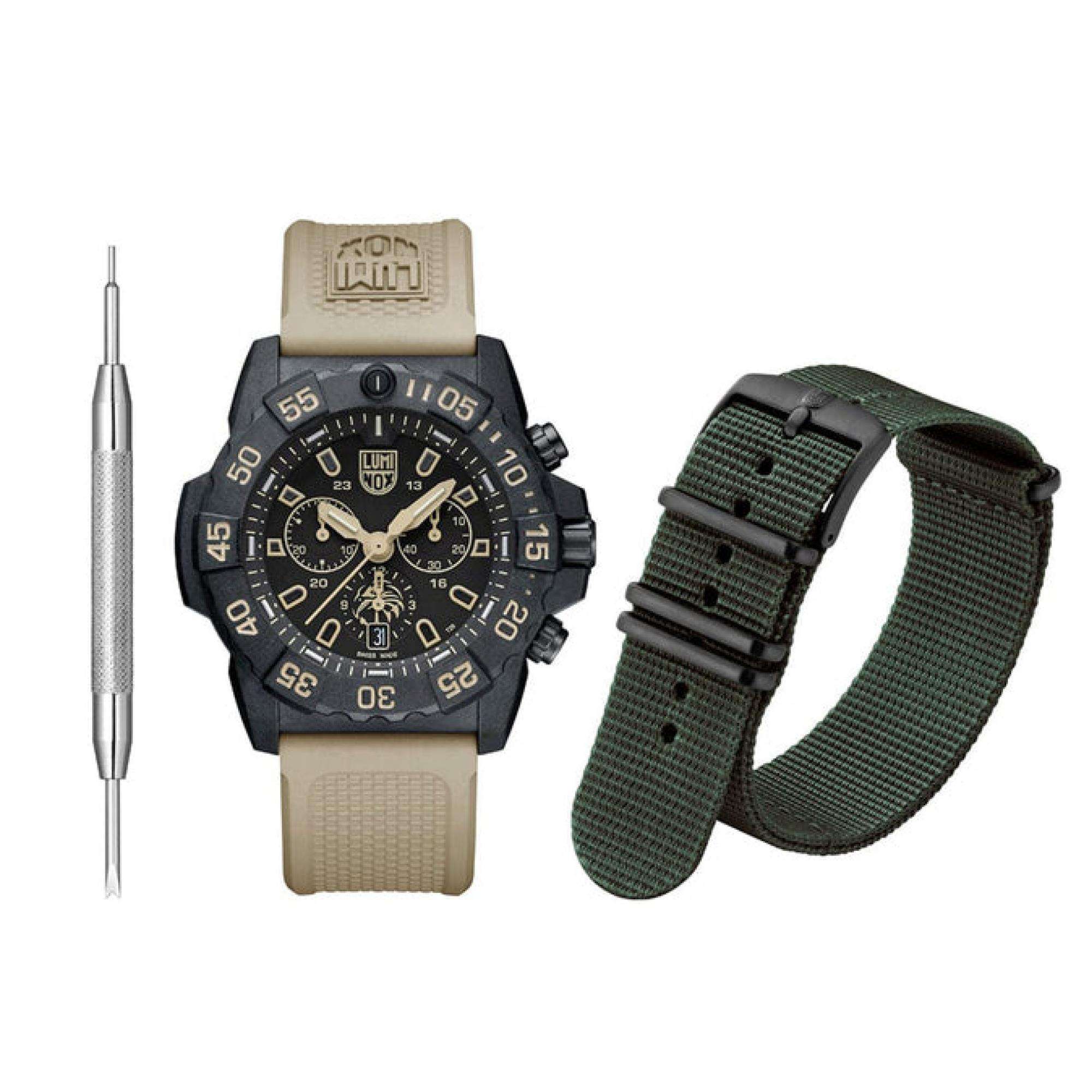 LUMINOX NAVY SEAL CHRONOGRAPH 3580 SERIE SCHWARZES ZIFFERBLATT HERREN UHR XS.3590.NSF.SET