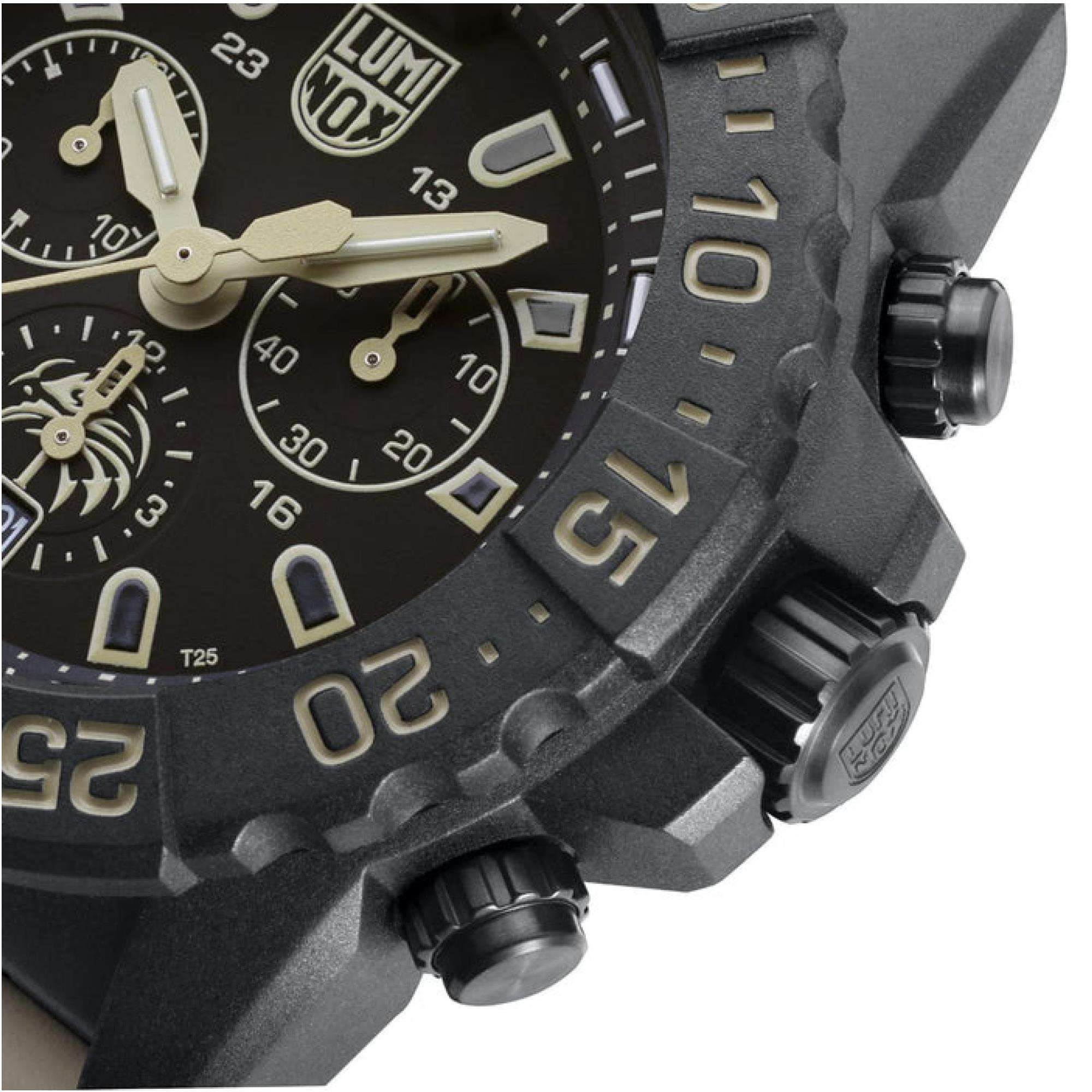 LUMINOX NAVY SEAL CHRONOGRAPH 3580 SERIE SCHWARZES ZIFFERBLATT HERREN UHR XS.3590.NSF.SET