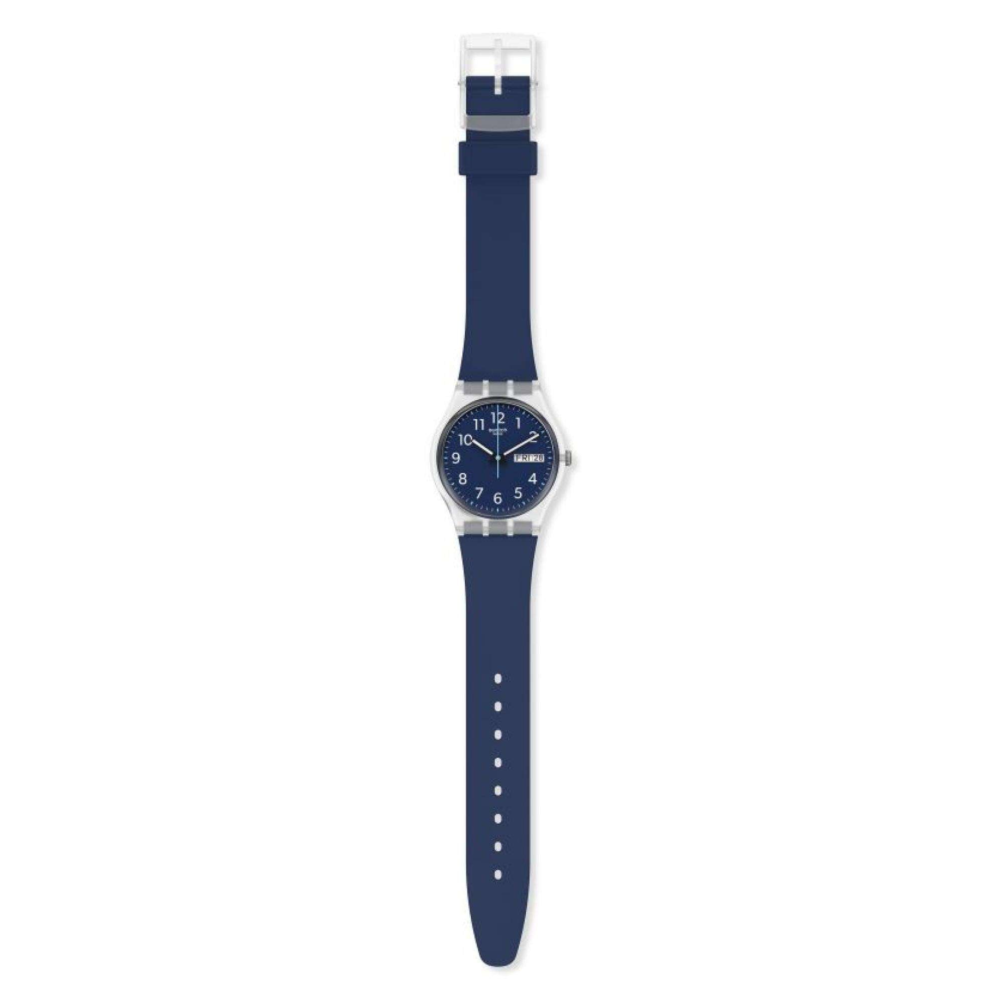 Swatch ORIGINAL GENT Rinse Repeat Marineblaues Zifferblatt Uhr GE725