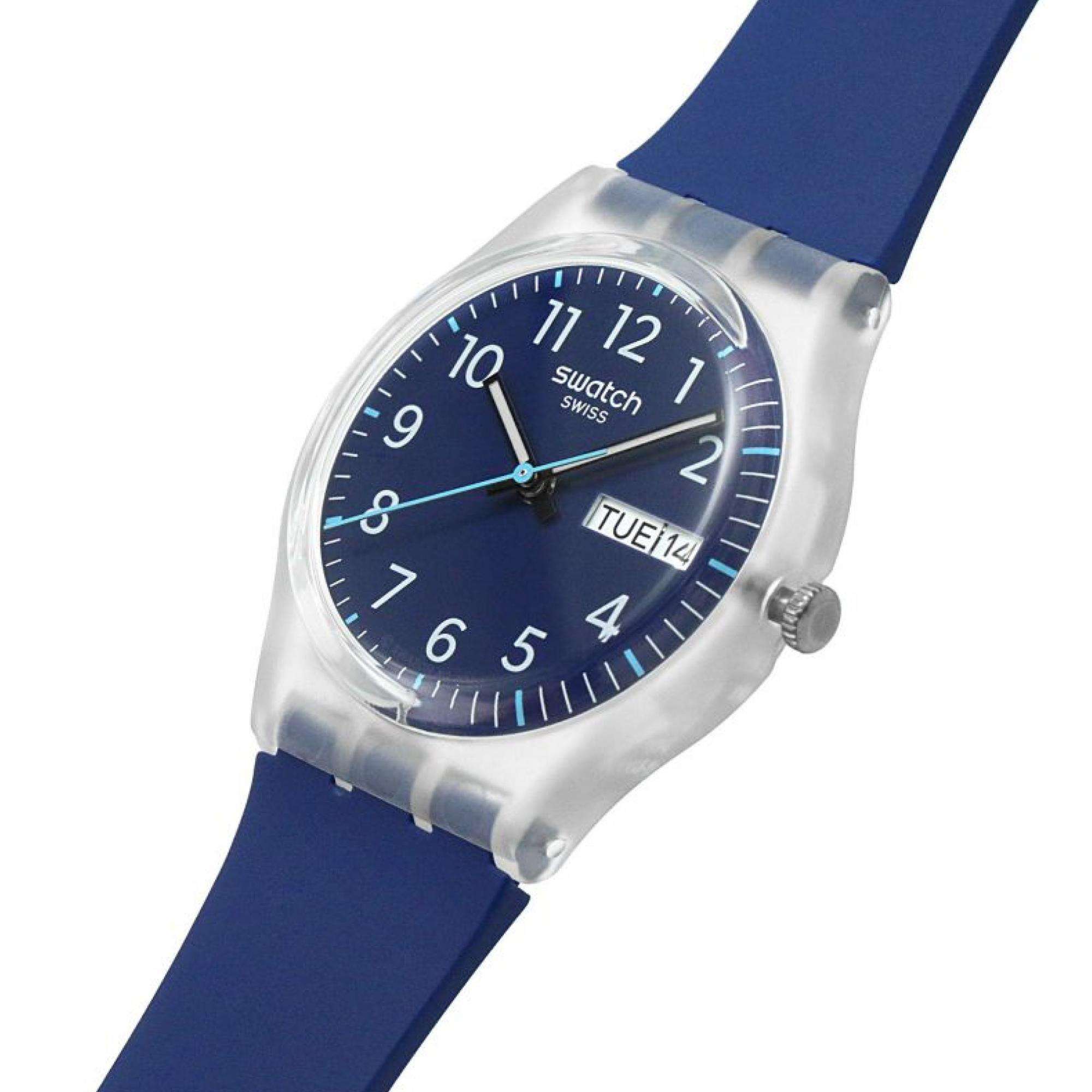 Swatch ORIGINAL GENT Rinse Repeat Marineblaues Zifferblatt Uhr GE725