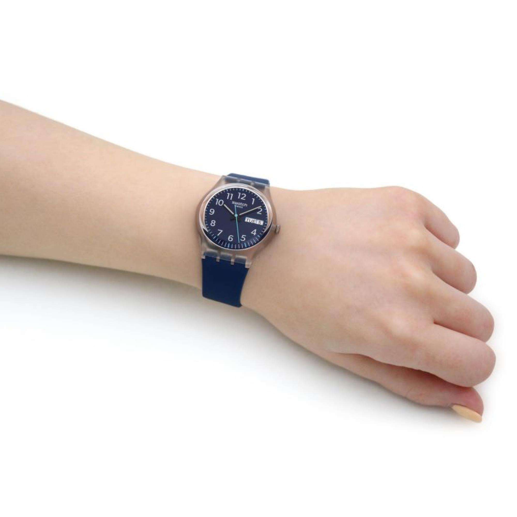 Swatch ORIGINAL GENT Rinse Repeat Marineblaues Zifferblatt Uhr GE725